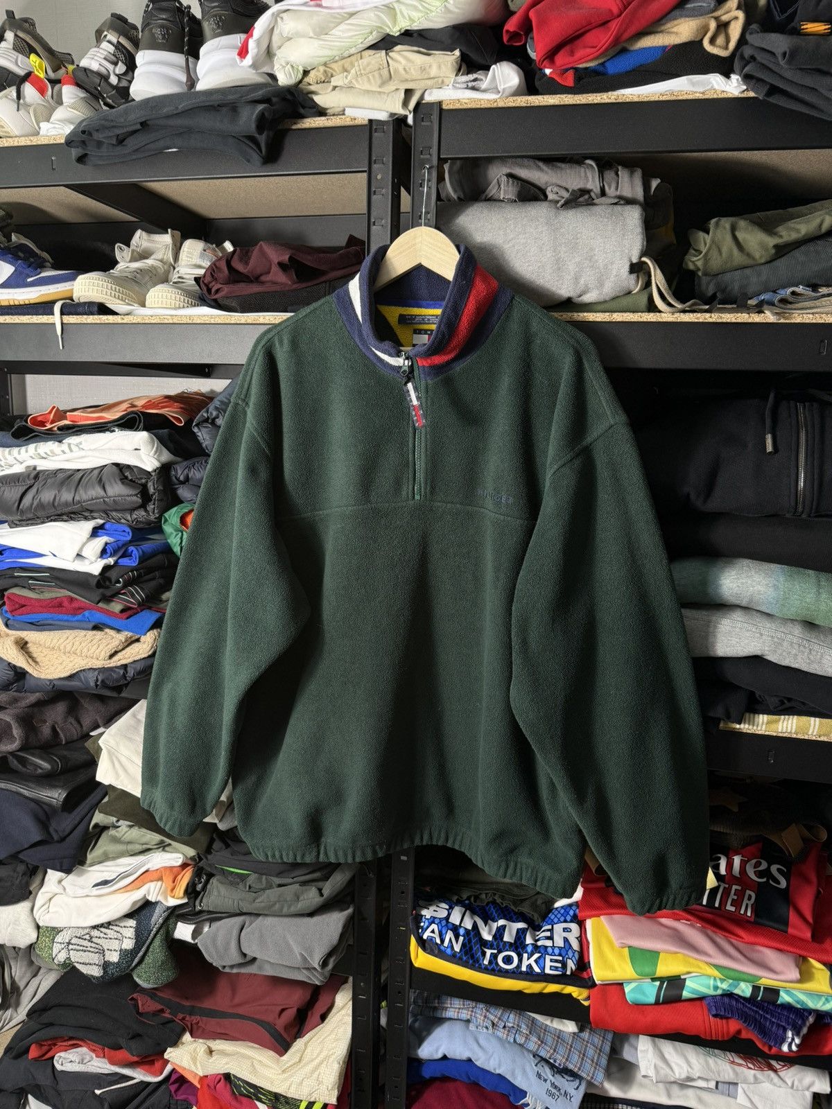 Tommy Hilfiger Vintage Tommy Hilfiger Fleece Jacket Quarter Zip USA Style Size US L / EU 52-54 / 3 - 1 Thumbnail