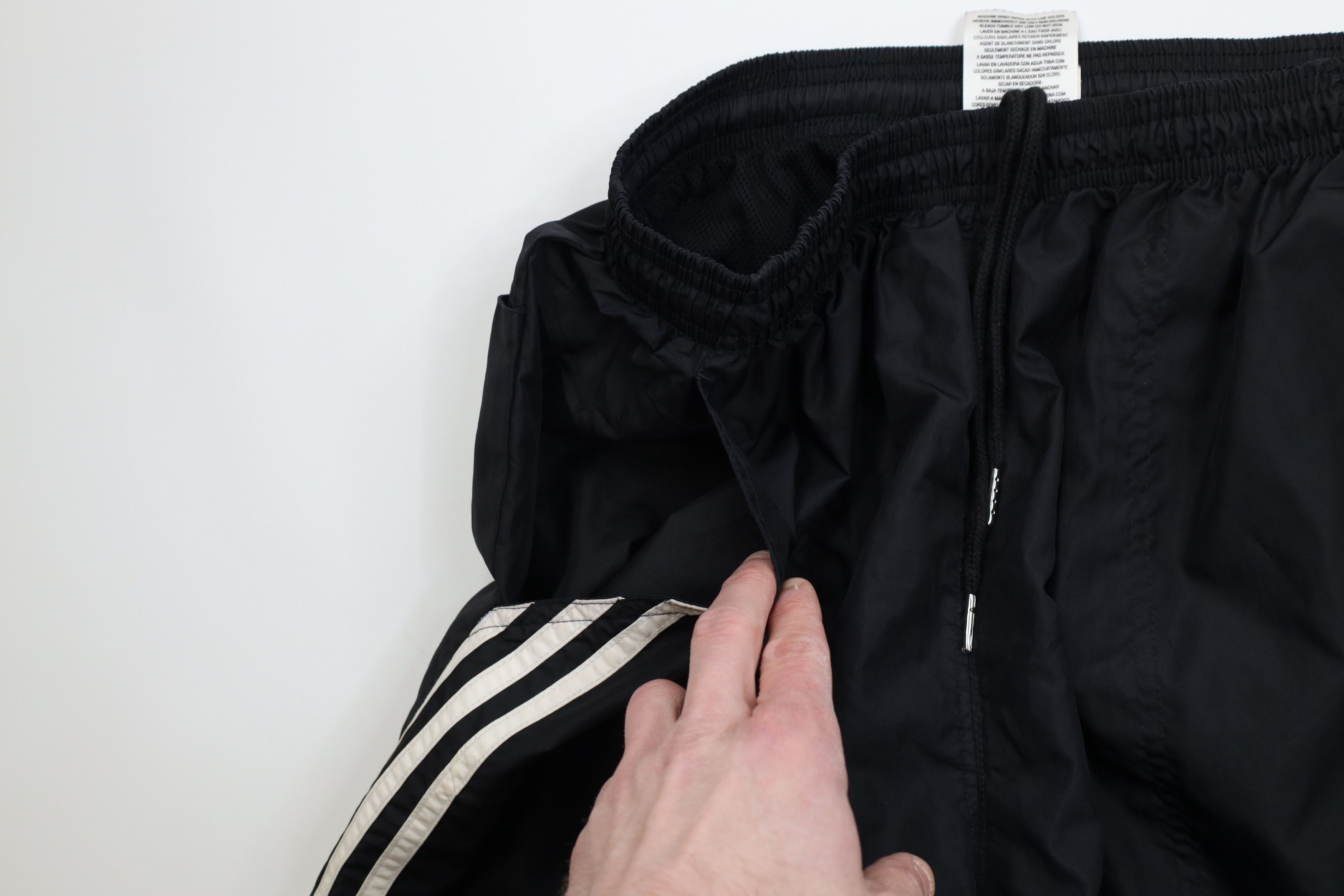 Adidas Vintage 90s Adidas Lined Wide Leg Windbreaker Pants Black Size US 38 / EU 54 - 10 Thumbnail