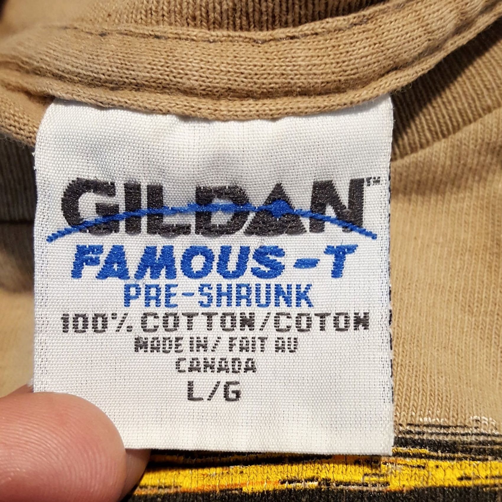 Gildan Vintage Gildan T-Shirt Men's 90s Outdoor Hiking Backpacking Art Size L Beige Cotton Short Sleeve Crew Neck Retro Camping Nature Size US L / EU 52-54 / 3 - 6 Thumbnail