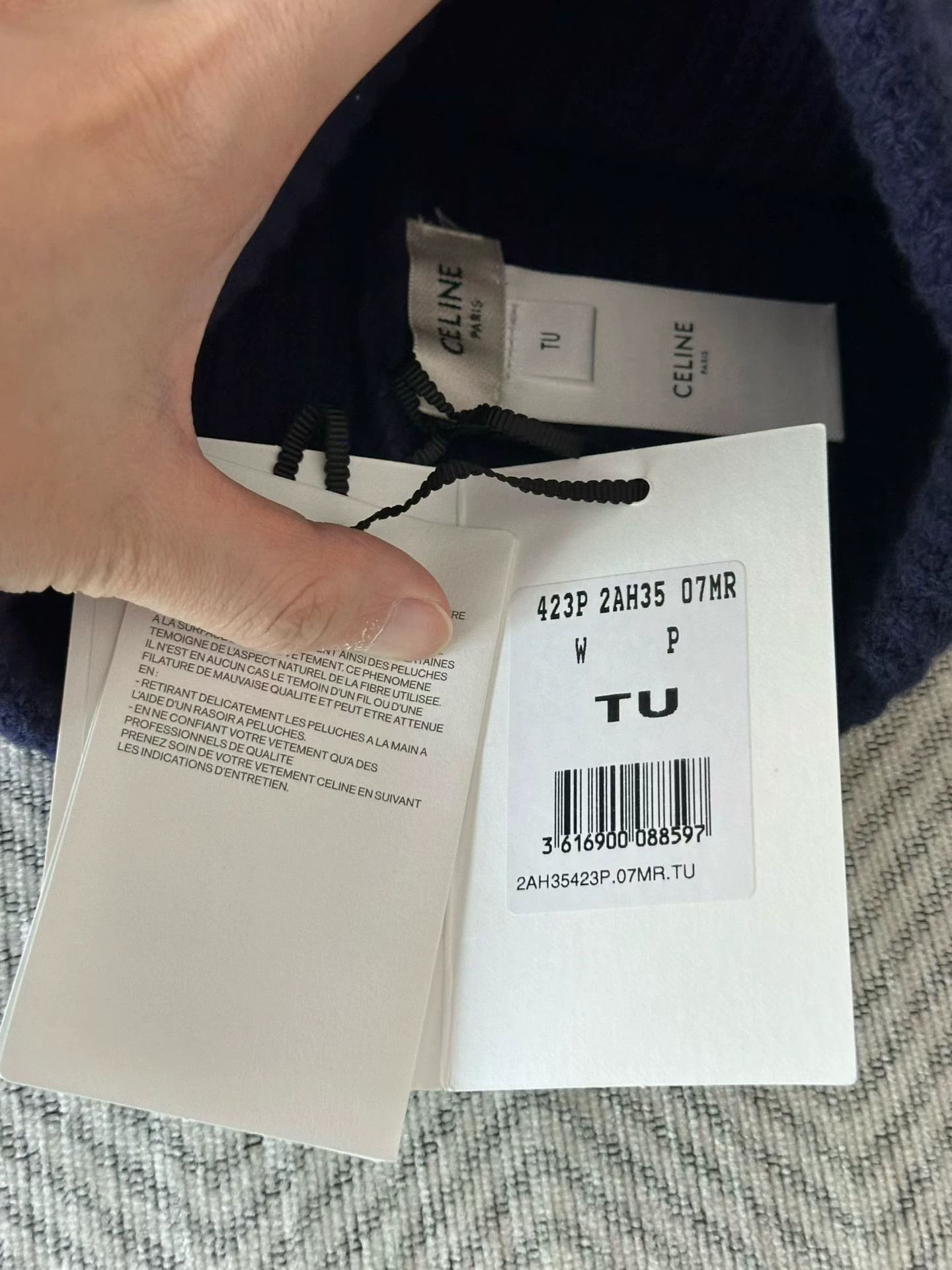 Celine Celine Blue Beanie - One Size - Brand New Size ONE SIZE - 2 Thumbnail