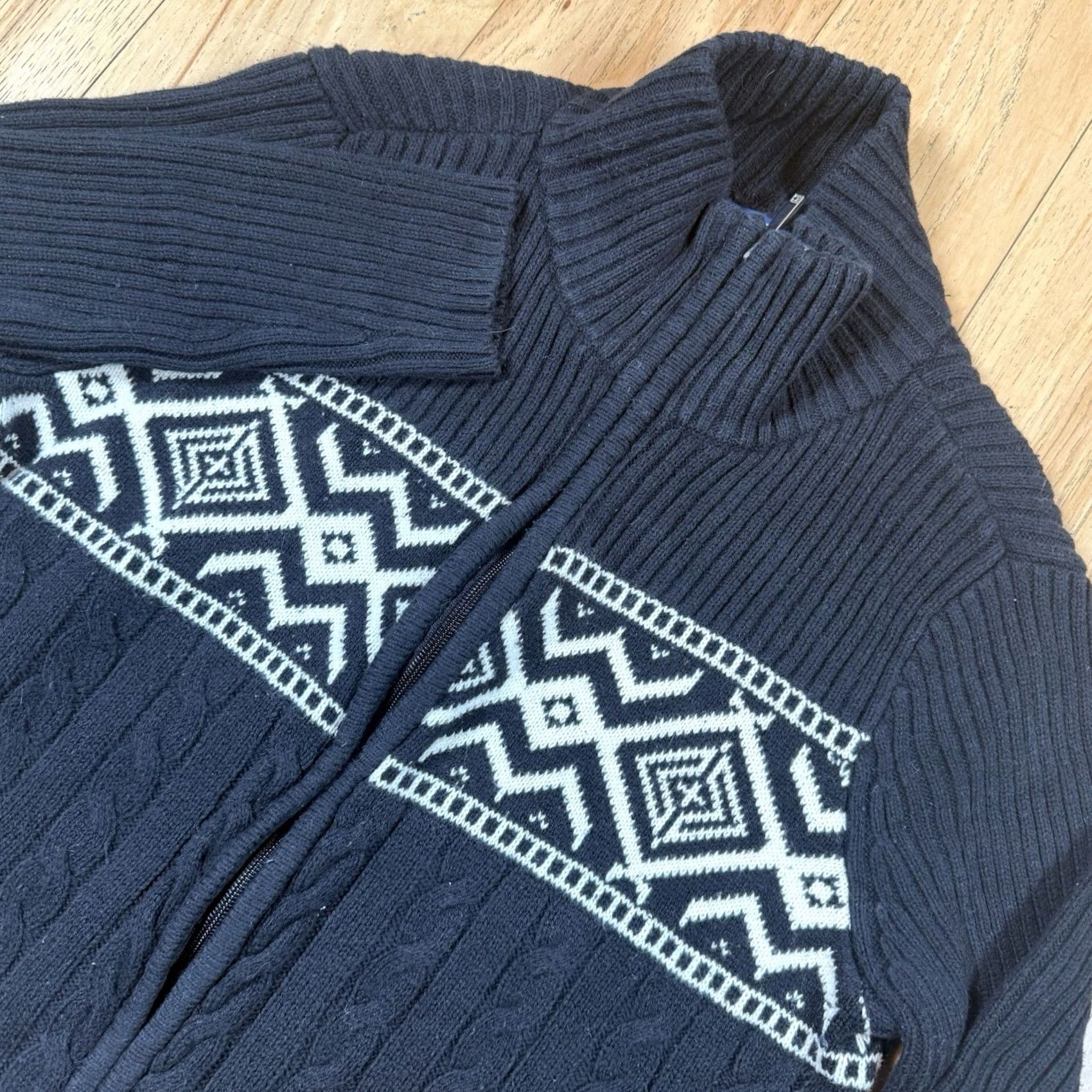 Chaps VTG Chaps Ralph Lauren Sweater Cardigan Womens Large Full Zip Cable Knit Aztec Navajo Multicolor L Womens Size L / US 10 / IT 46 - 2 Thumbnail