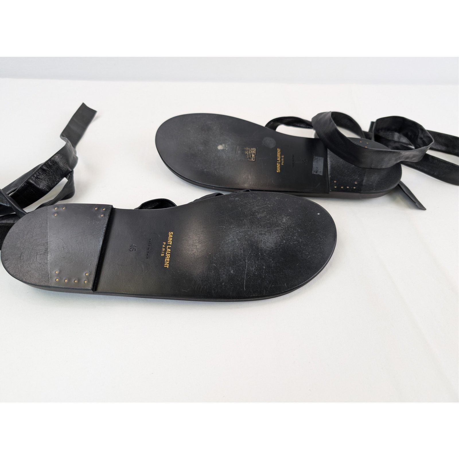Saint Laurent Paris o1rshd1 Nolan Sandal in Nero Size US 12 / EU 45 - 11 Thumbnail