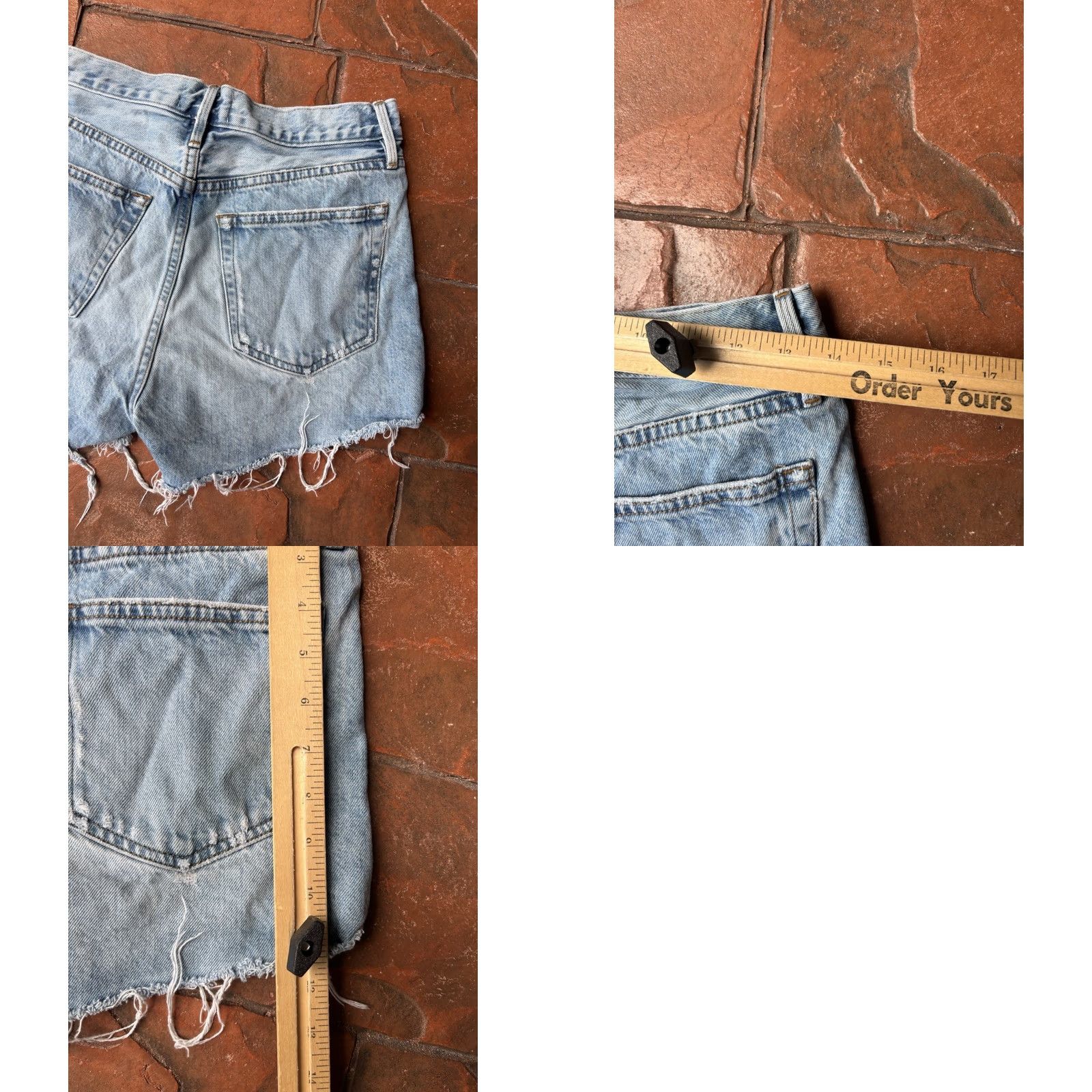Frame VINTAGE Frame Distressed Frayed Hem Cut-Off Jean Denim Shorts Women’s 25 Blue Size 42" / US 20 - 8 Thumbnail