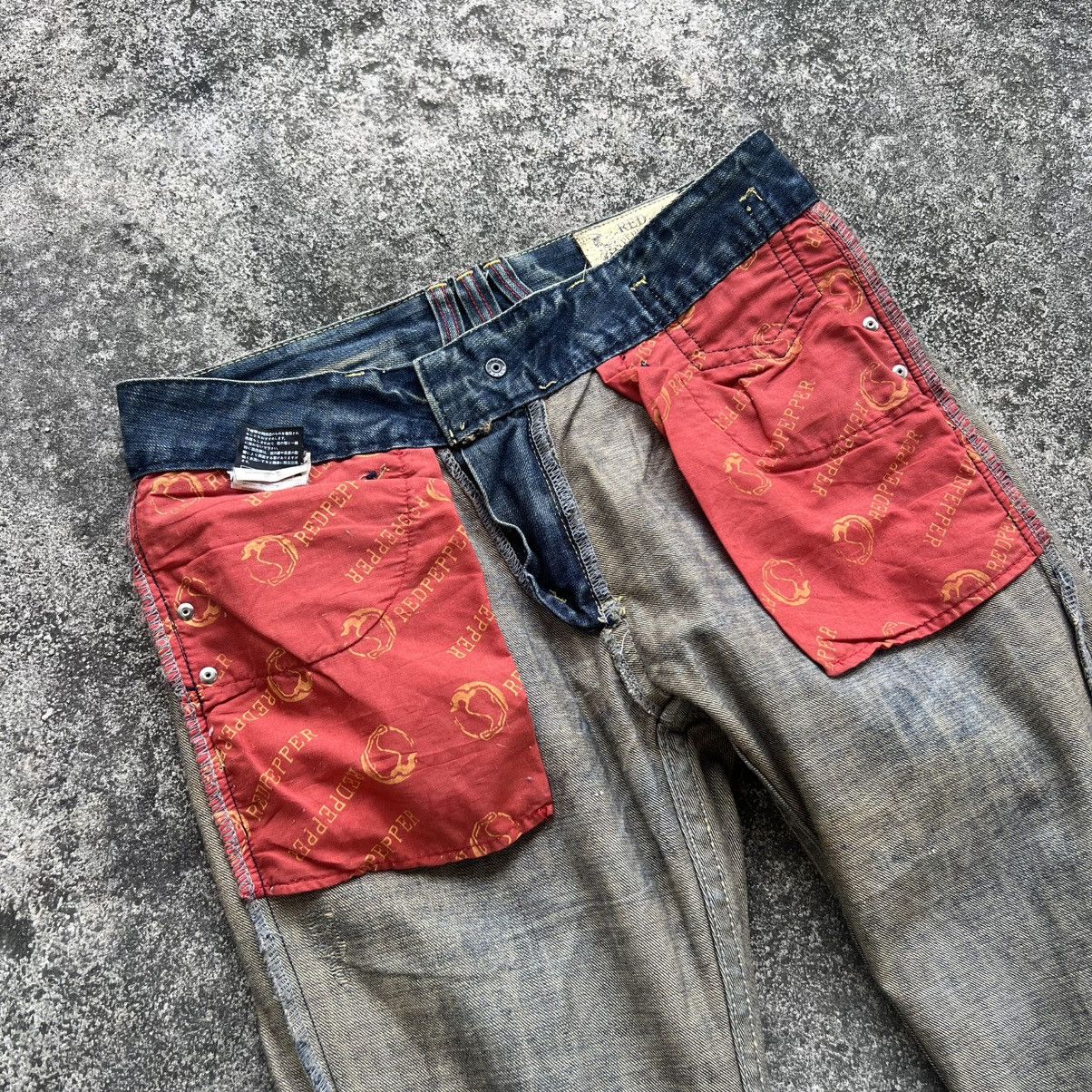 Japanese Brand “RED PEPPER” DISTRESS/FADED BLUE JEANS Size US 30 / EU 46 - 20 Thumbnail