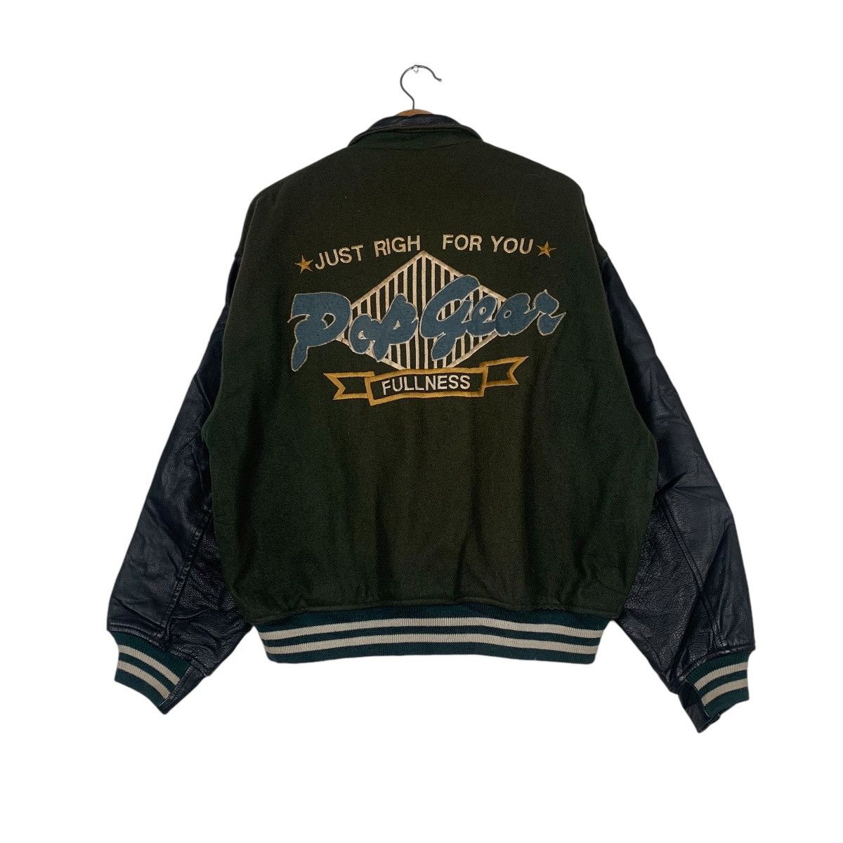 Japanese Brand Vintage Pop Gear Fullness Big Logo Leather Varsity Jacket Size US M / EU 48-50 / 2 - 7 Thumbnail