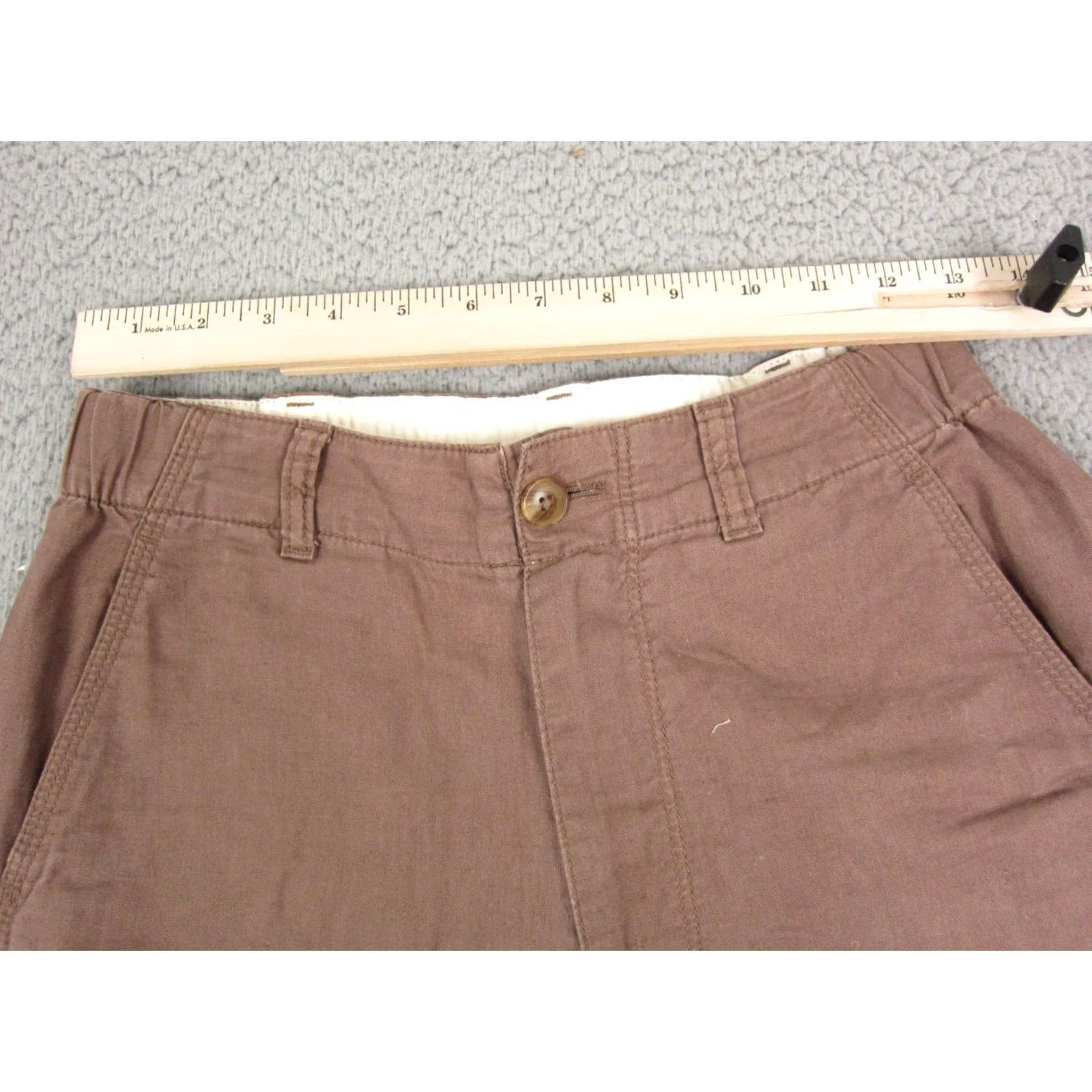 Uniqlo Uniqlo Pants Womens XS Brown Linen Cotton Straight Tapered Casual Size 26" / US 2 / IT 38 - 5 Thumbnail