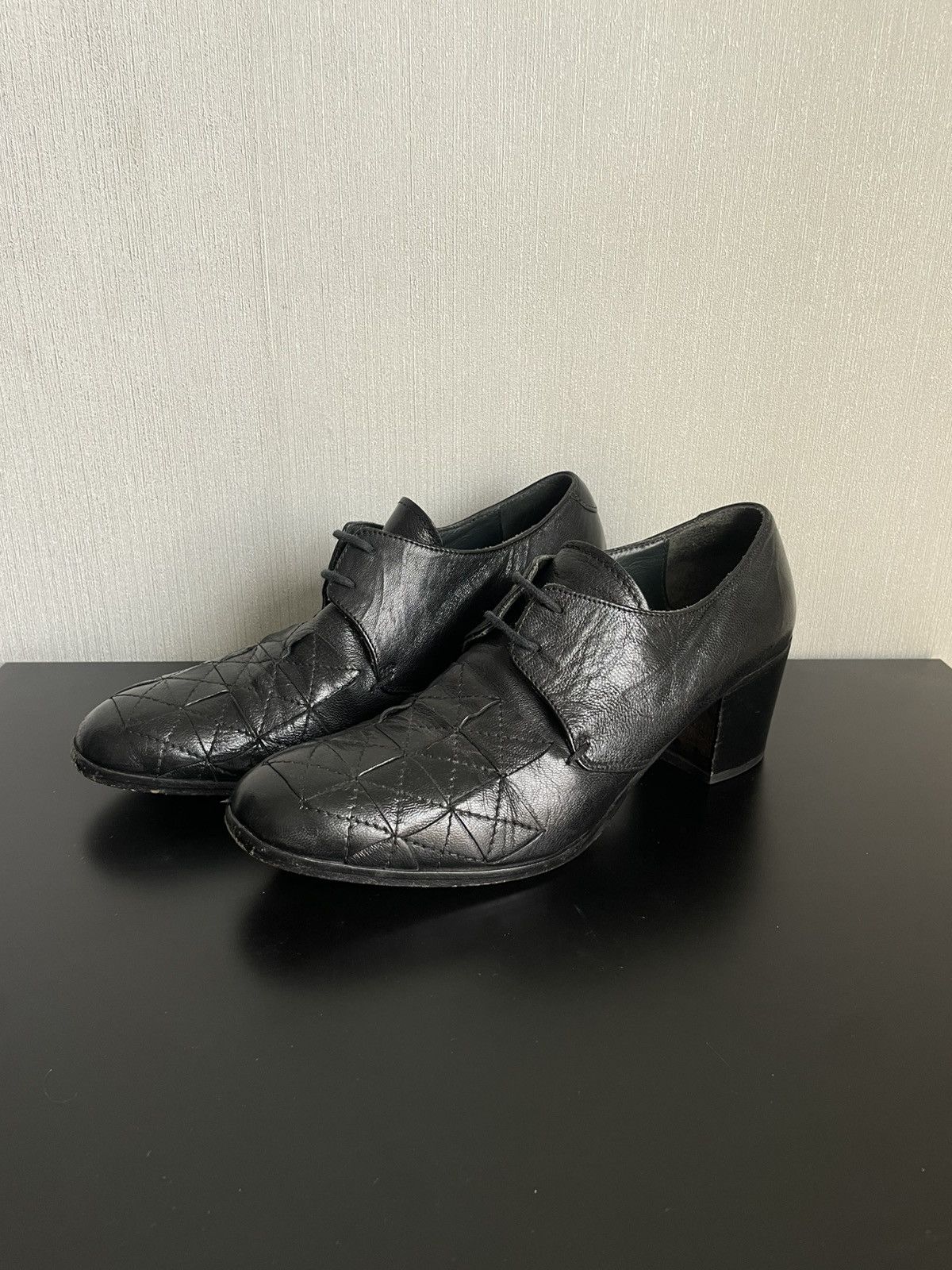 Hysteric Glamour Vintage Avant Garde Moma Leather Heels Y2k Opium Size US 9.5 / IT 39.5 - 11 Thumbnail