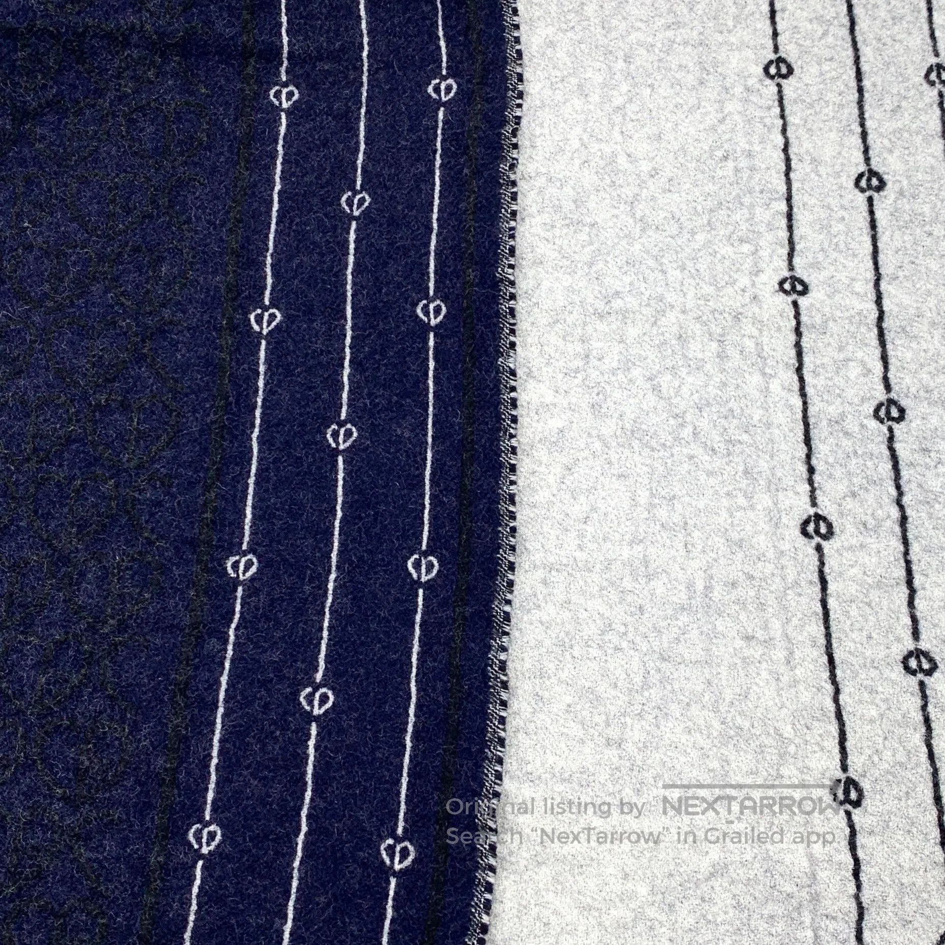 Dior Dior Blue CD Embroidered Wool Scarf. Size ONE SIZE - 7 Thumbnail