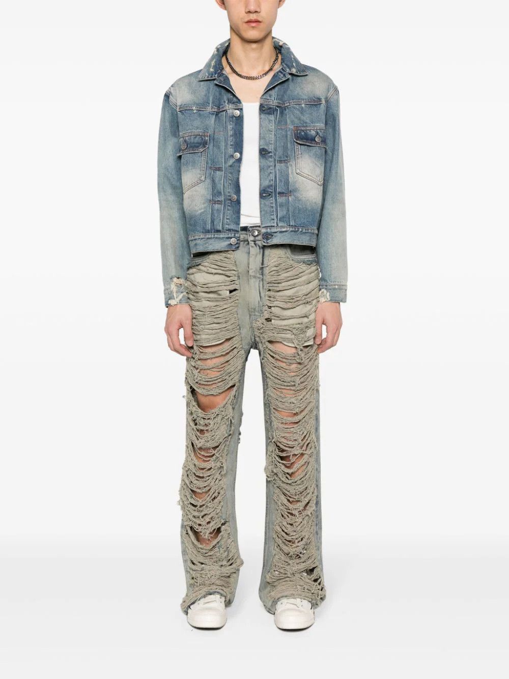 Rick Owens Drkshdw o1mris0824 Baggy Geth Jeans in Sky Size US 30 / EU 46 - 6 Thumbnail