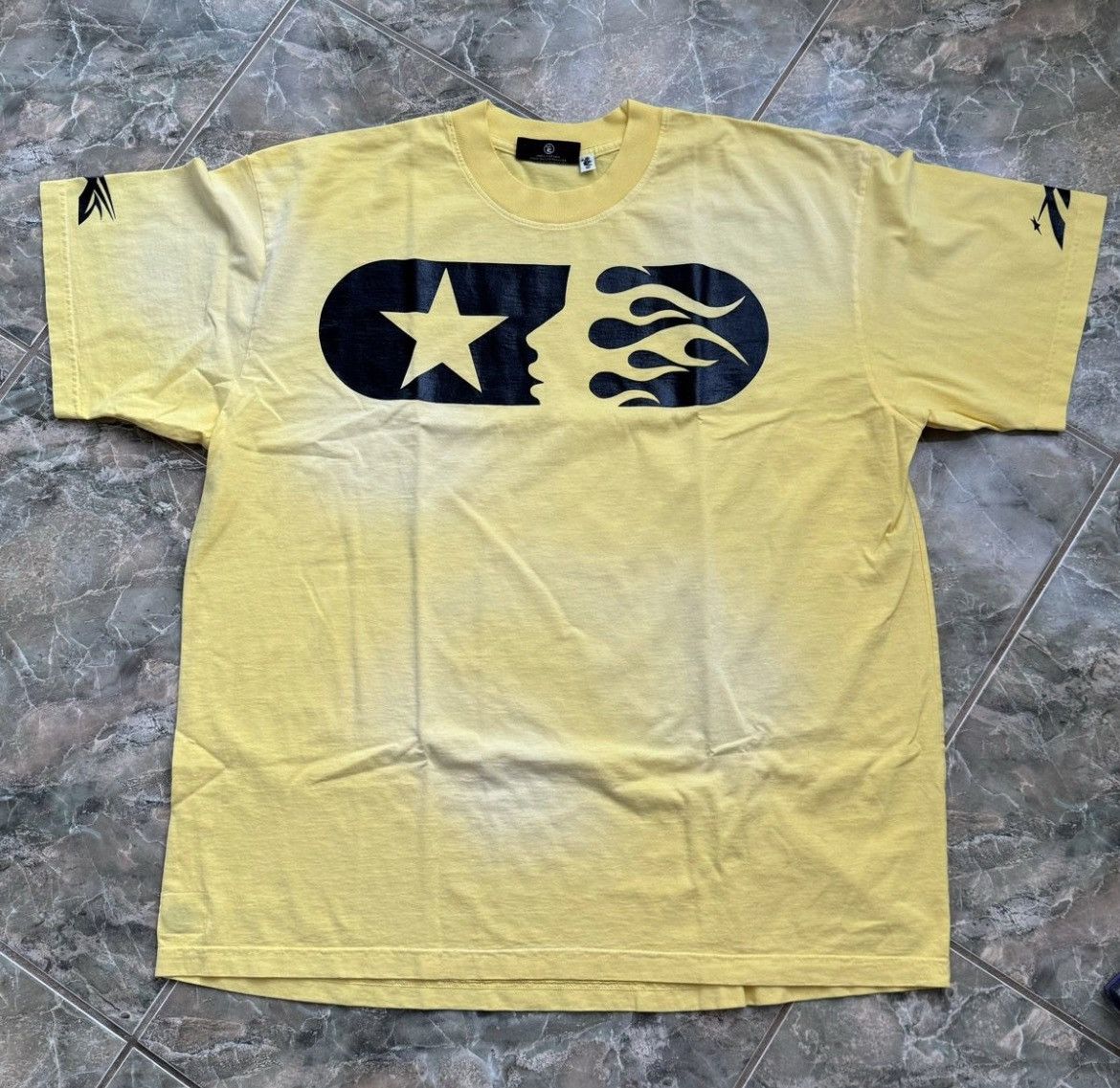 image of Hellstar Marathon T-Shirt in Yellow, Men's (Size 2XL)