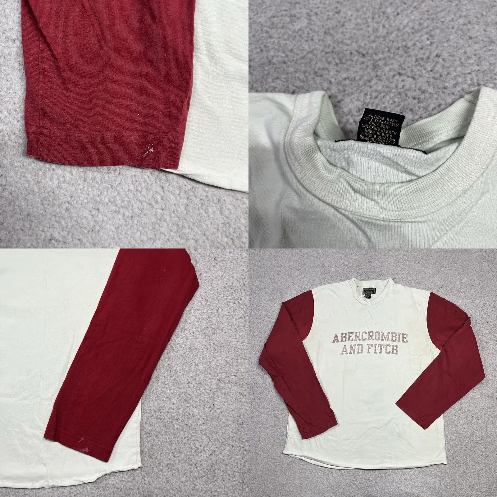 Abercrombie & Fitch Abercrombie & Fitch Shirt Mens L Red Raglan Long Sleeve VTG Made USA Y2K Size US L / EU 52-54 / 3 - 9 Thumbnail