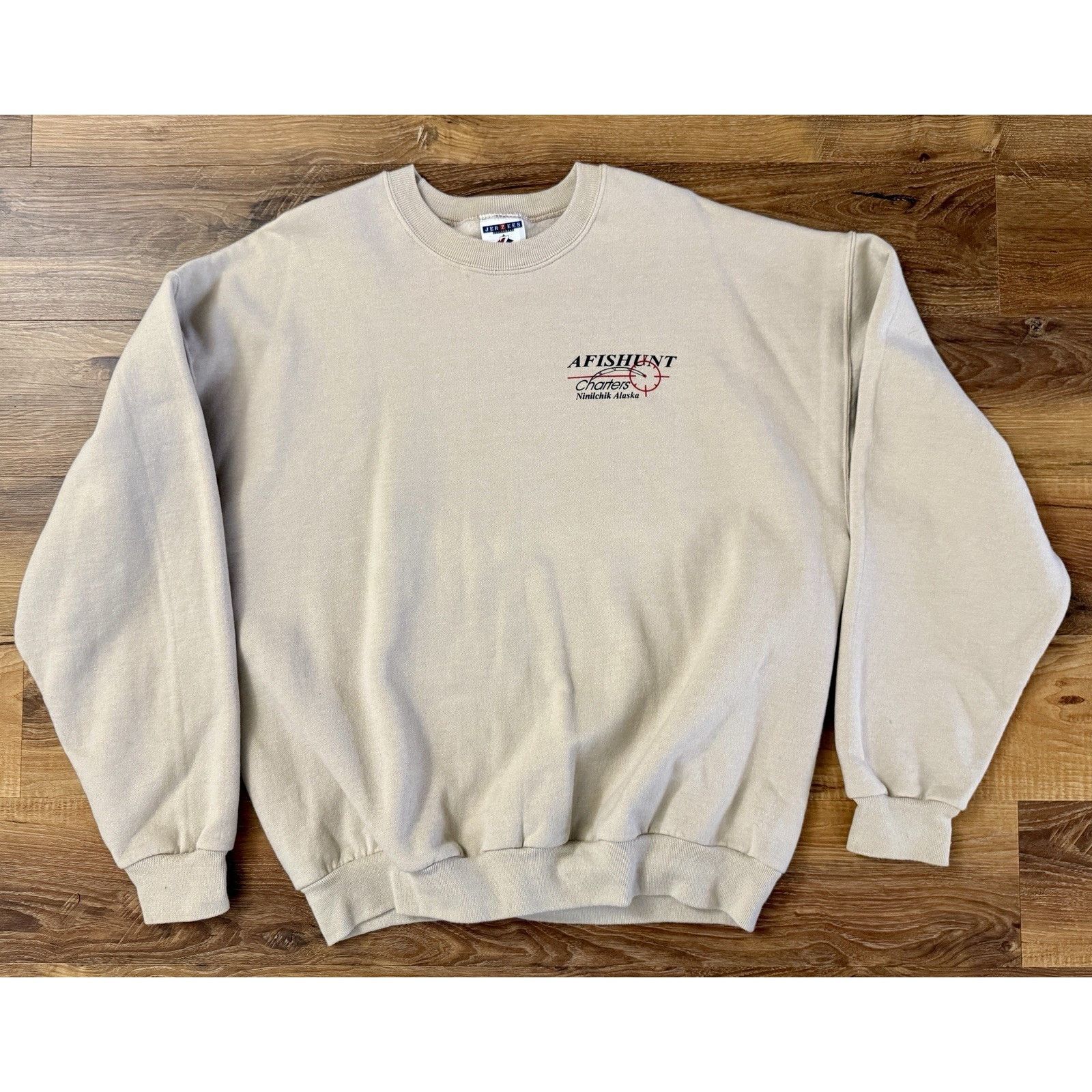 Vintage Alaska Fishing Charters Crew PulloverSweatshirt, Beige Size US XL / EU 56 / 4 - 2 Thumbnail