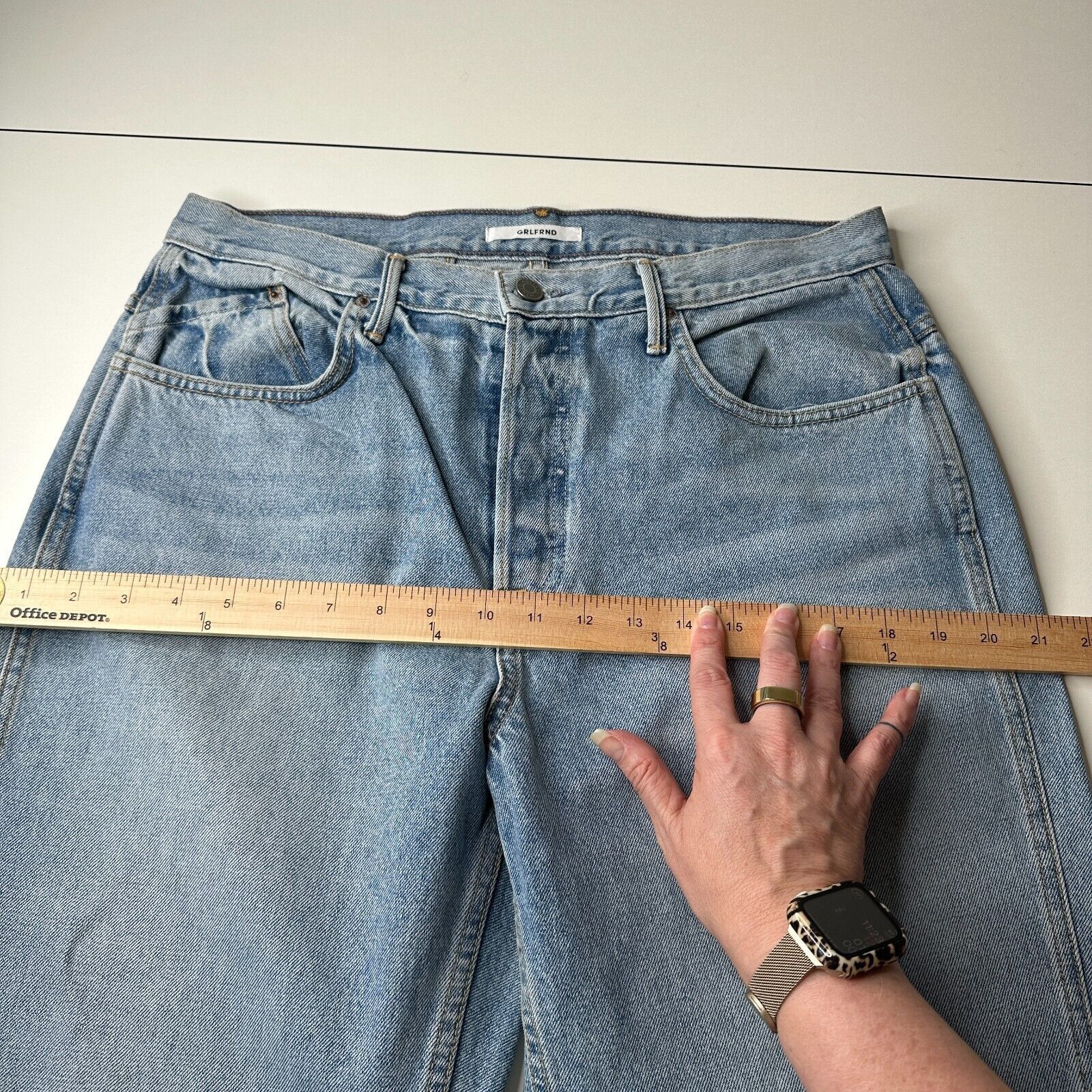 GRLFRND GRLFRND Dree Light Wash Crop Jean Hidden Button Straight 31 Size 31" - 11 Thumbnail