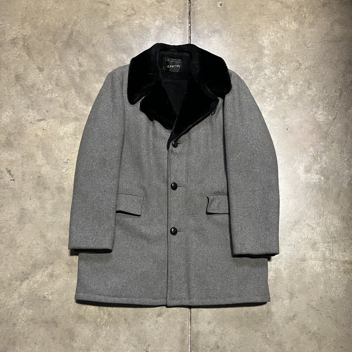 JCPenney Vintage 70s JCPenney Shearling Collar Trench Overcoat USA Size US M / EU 48-50 / 2 - 1 Thumbnail