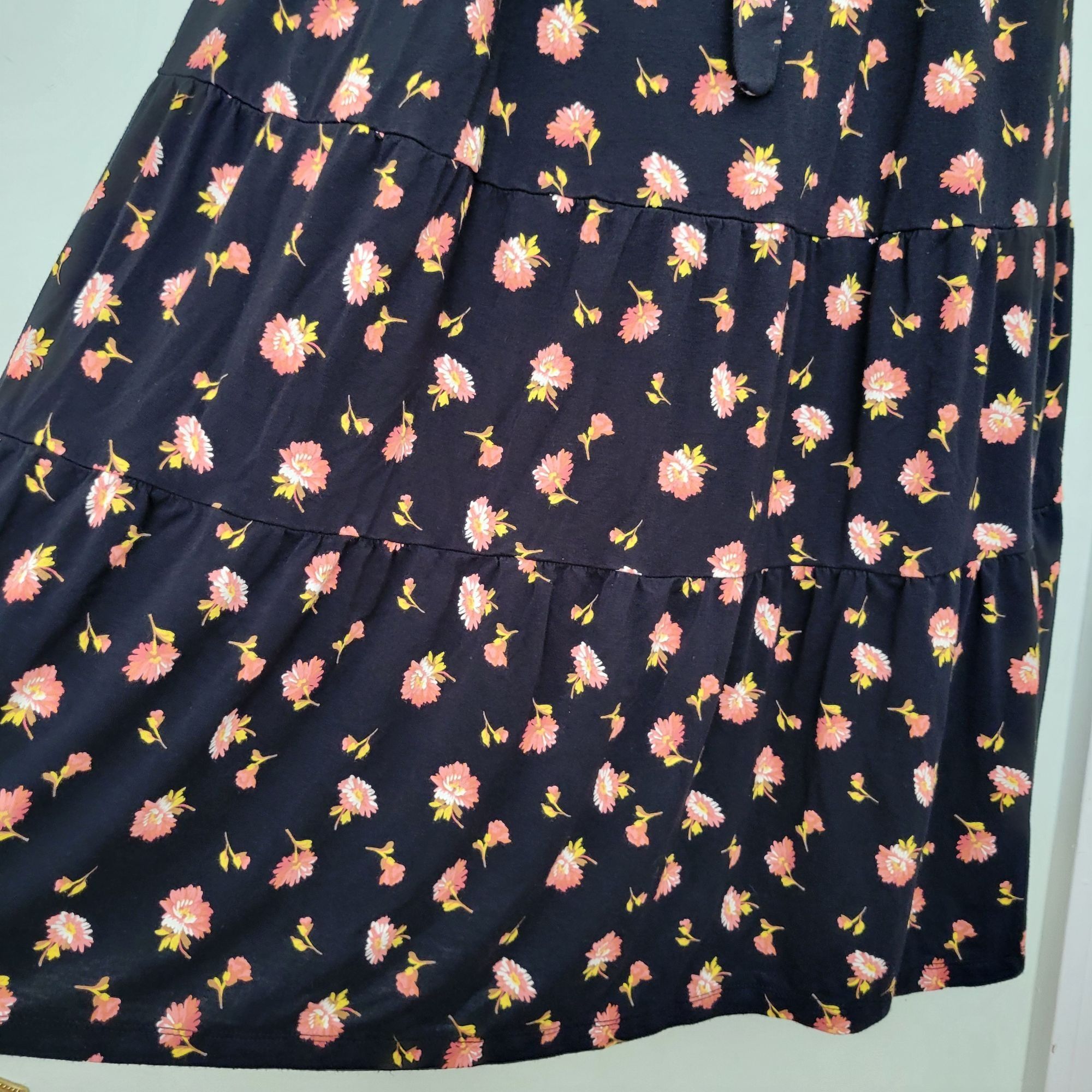 Vintage Ingrid Isabel Maternity Black Floral Midi Dress With Tie Wai Size M / US 6-8 / IT 42-44 - 5 Thumbnail
