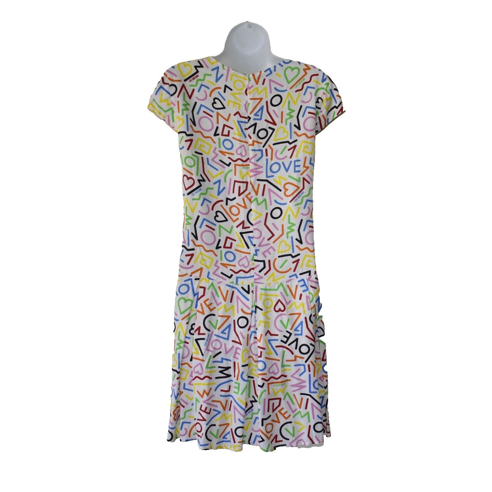 Love Moschino LOVE MOSCHINO Love Printed White Cap Sleeve Mini Dress Sz 8 Size M / US 6-8 / IT 42-44 - 3 Thumbnail