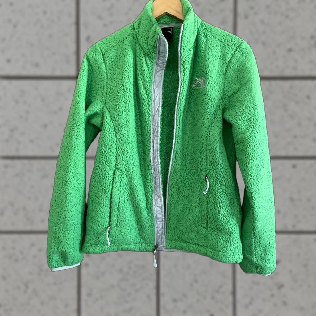 The North Face The North Face Jacket Womens Small Green Deep Pile Fuzzy Full Zip Size S / US 4 / IT 40 - 1 Thumbnail