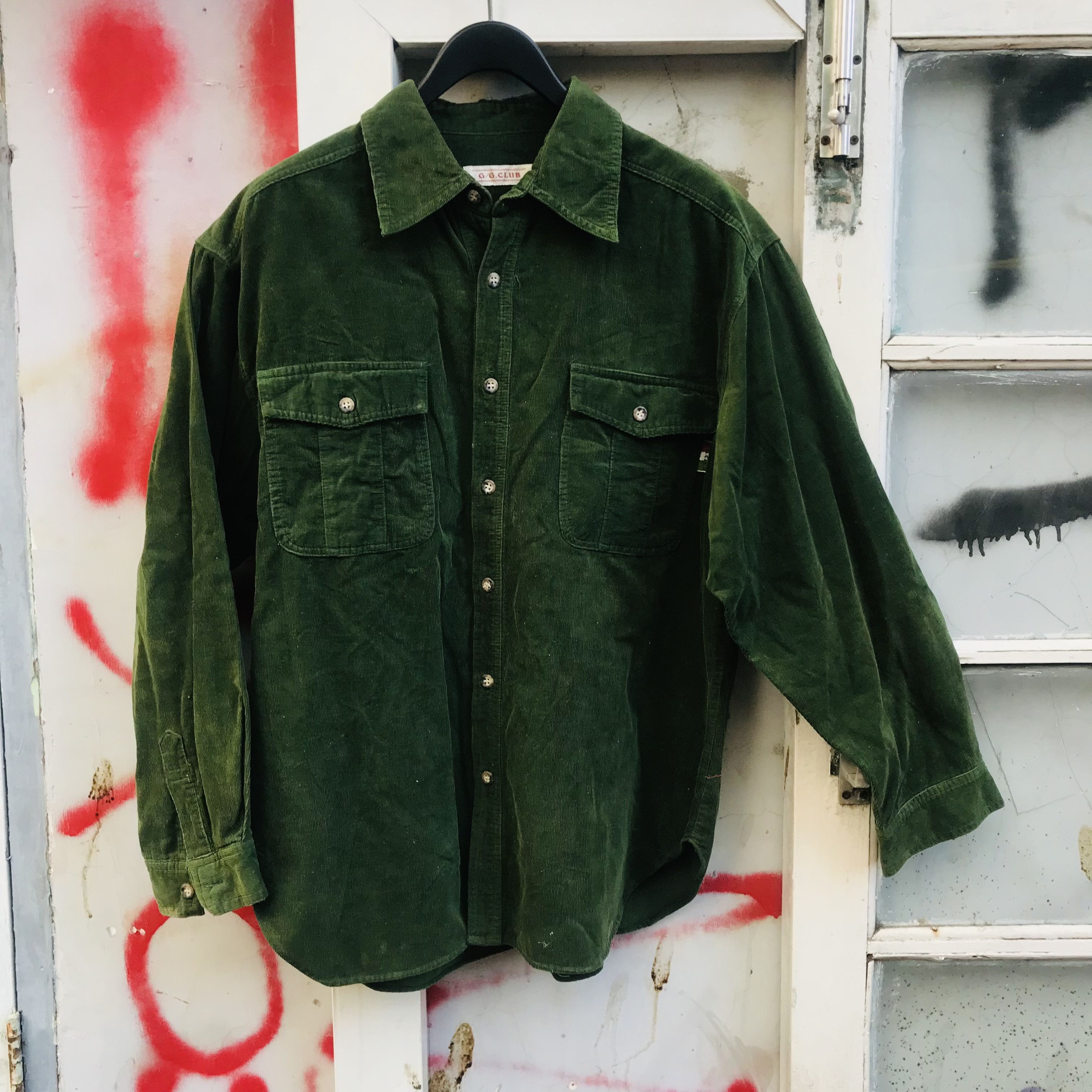 20471120 Vintage Monochrome Corduroy Shirt Size US M / EU 48-50 / 2 - 1 Thumbnail
