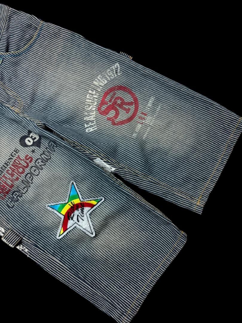 Vintage INSANE Japanese Hickory Short Mudwash Patcher Sick Style Size US 32 / EU 48 - 8 Thumbnail