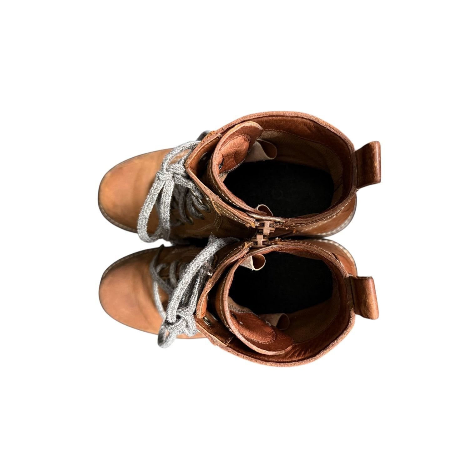 Ecco Ecco Brown Leather Lace-Up Zip Combat Boots US 6.5 EU 37 Size US 6.5 / IT 36.5 - 5 Thumbnail