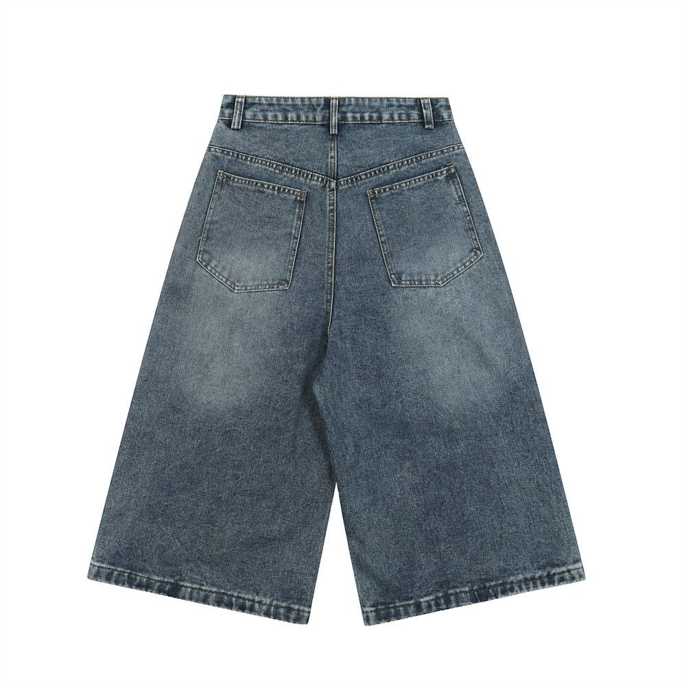 Japanese Brand × Jean Distressed washed punk fun cartoon embroidered denim shorts Size US 32 / EU 48 - 2 Thumbnail