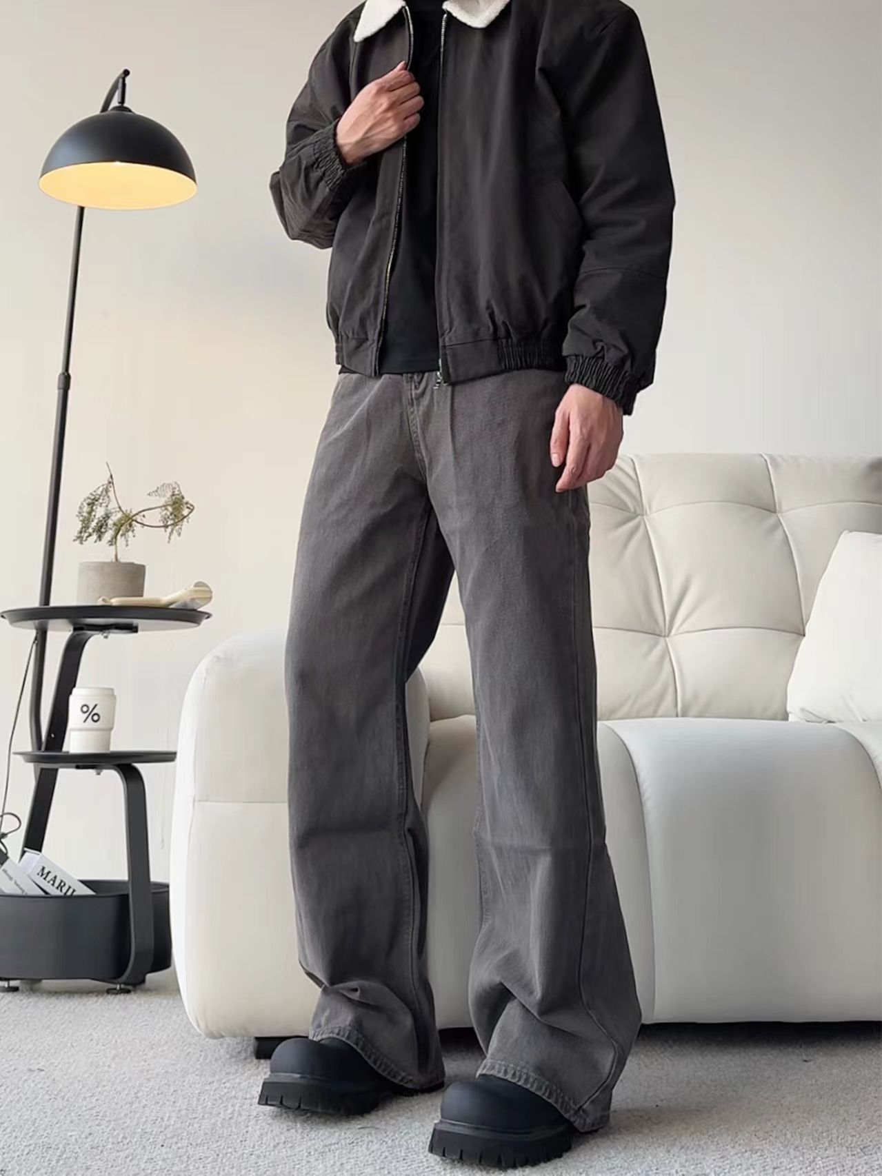 Vintage street worn straight loose casual jeans