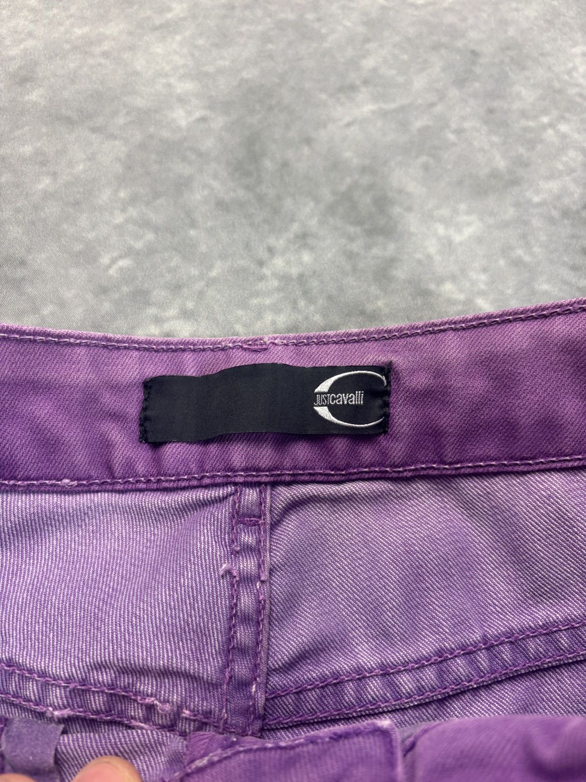 Just Cavalli × Roberto Cavalli × Vintage 2000s Just Cavalli Jeans Vintage Roberto Cavalli Purple Pant Size 29" - 6 Thumbnail