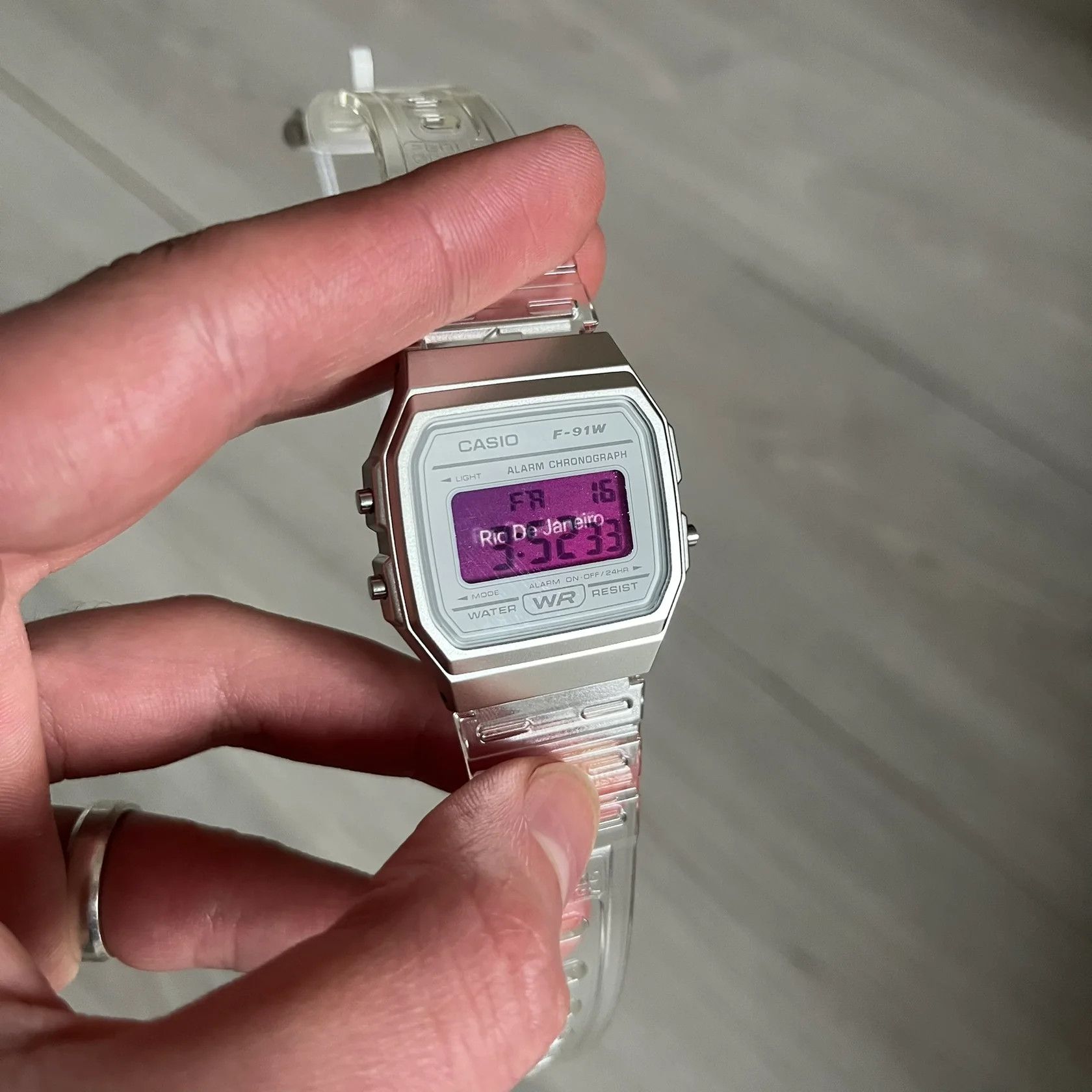 Casio Casio F-91W "Rio de Janeiro" Clear Digital Watch Size ONE SIZE - 4 Thumbnail