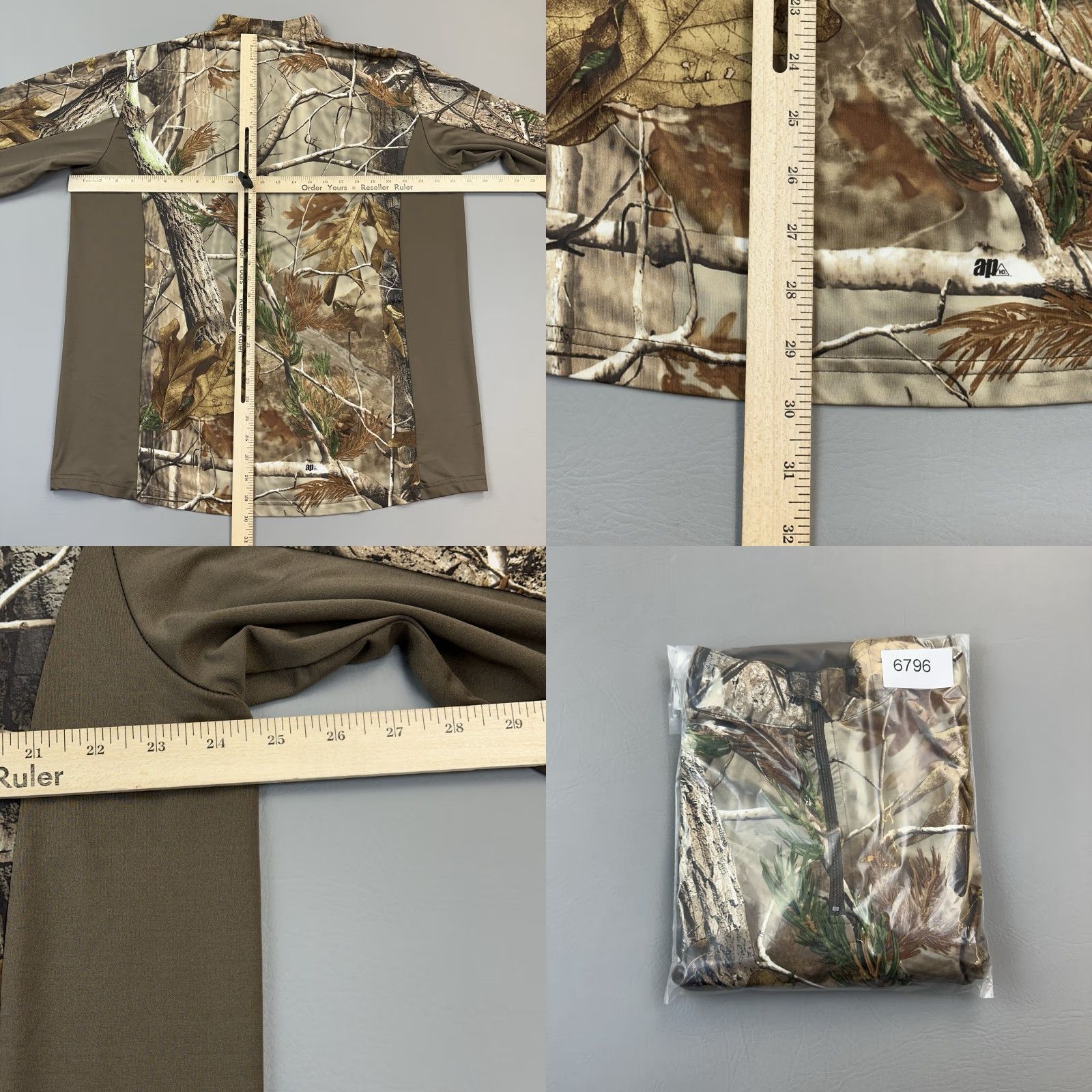 Realtree Realtree Pullover Mens Large AP Camo 1/4 Zip Performance Stretch Lightweight Size US L / EU 52-54 / 3 - 8 Thumbnail