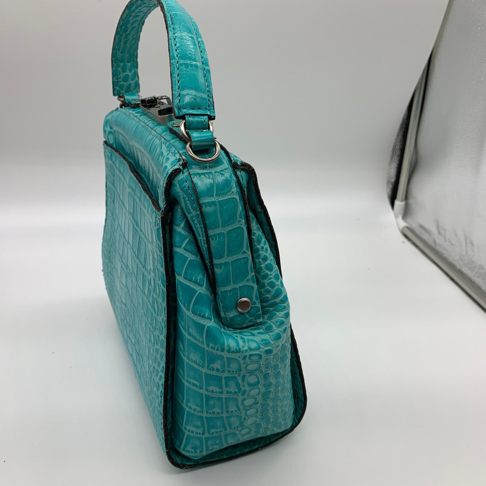 Other Patricia Nash Leather Purse Croc Embossed Blue Aqua Handbags Size ONE SIZE - 12 Thumbnail