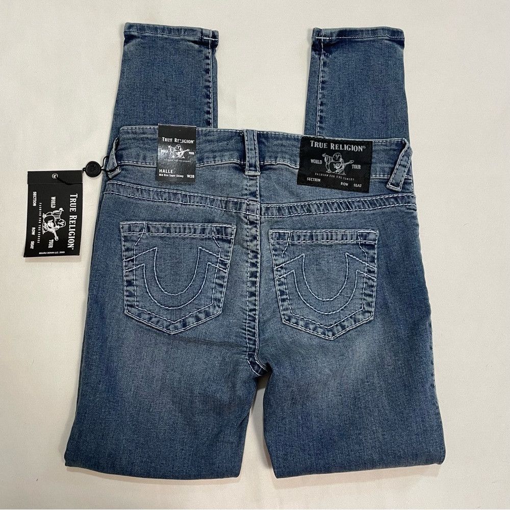 True Religion NWT New $199 True Religion HALLE BIG T SUPER SKINNY Jeans S Size 28" / US 6 / IT 42 - 4 Thumbnail