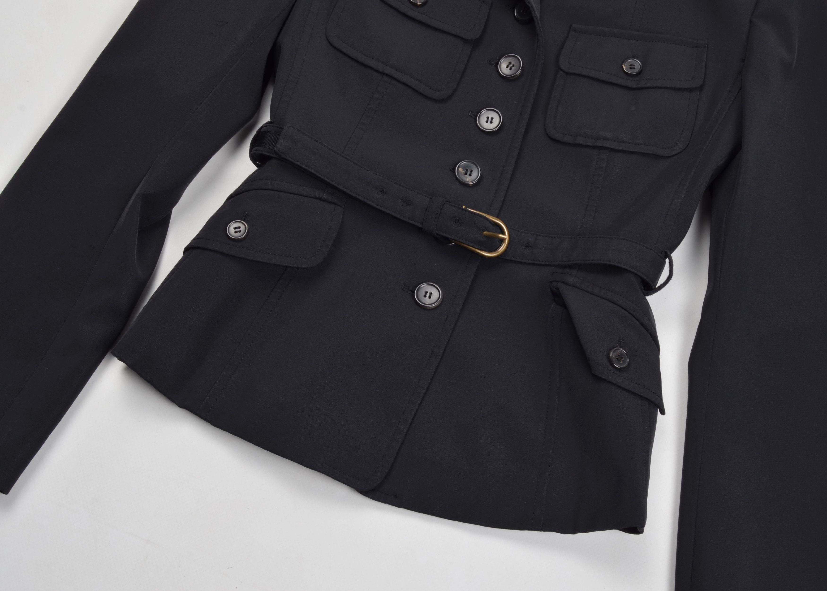 STRENESSE Gabriele Strehle Strenesse Blue 90's Belted Black Blazer Size XS / US 0-2 / IT 36-38 - 6 Thumbnail
