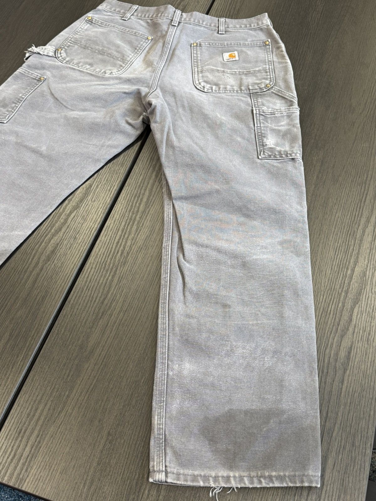 Carhartt Distressed Grey Carhartt Double Knee Work Pants Size US 34 / EU 50 - 7 Thumbnail