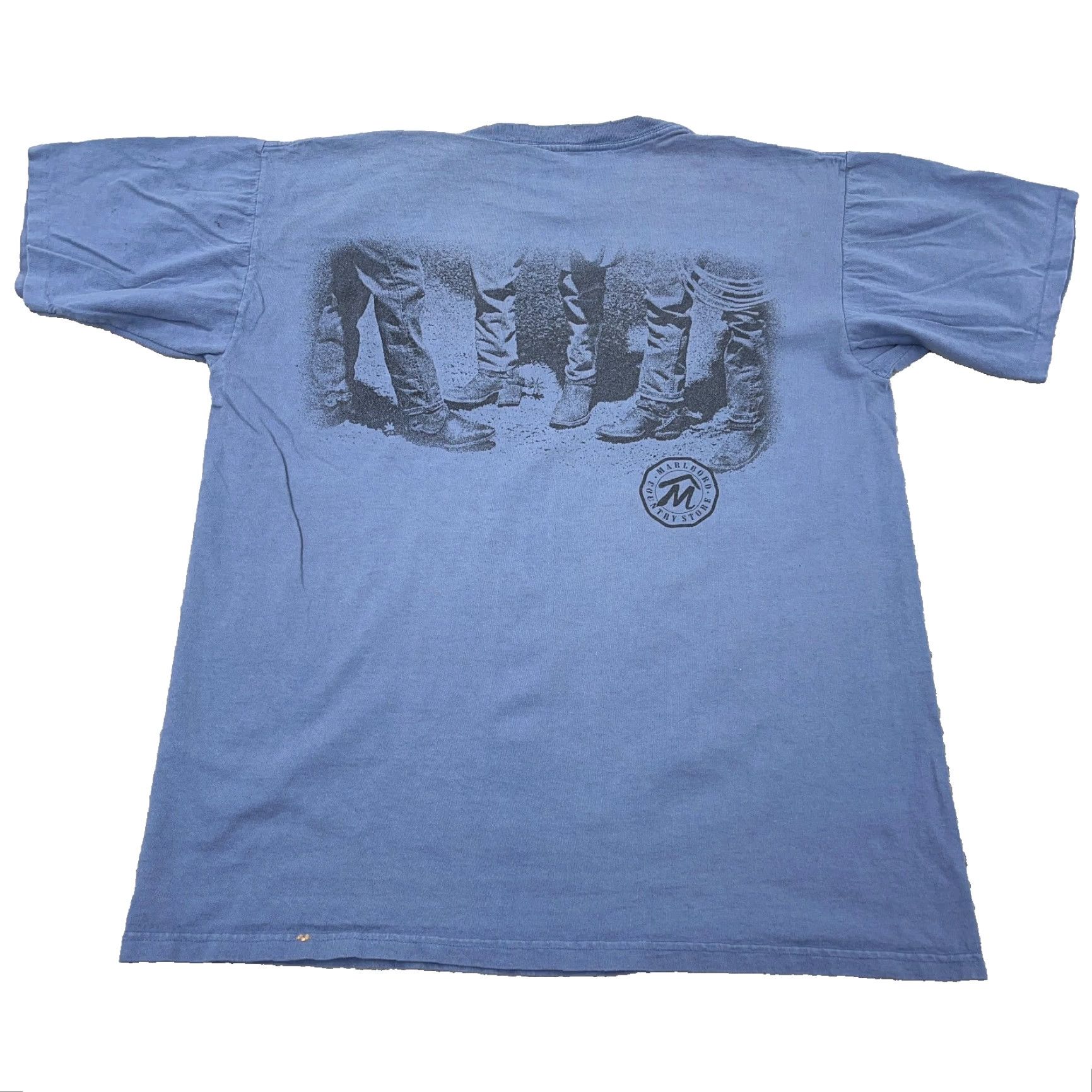 Marlboro VINTAGE Marlboro Shirt Men XL Blue 90s Pocket Tee Western Cowboys Grunge Logo Pockets Cotton Crew Neck Short Sleeve Men's XL Blue Size US XL / EU 56 / 4 - 3 Thumbnail