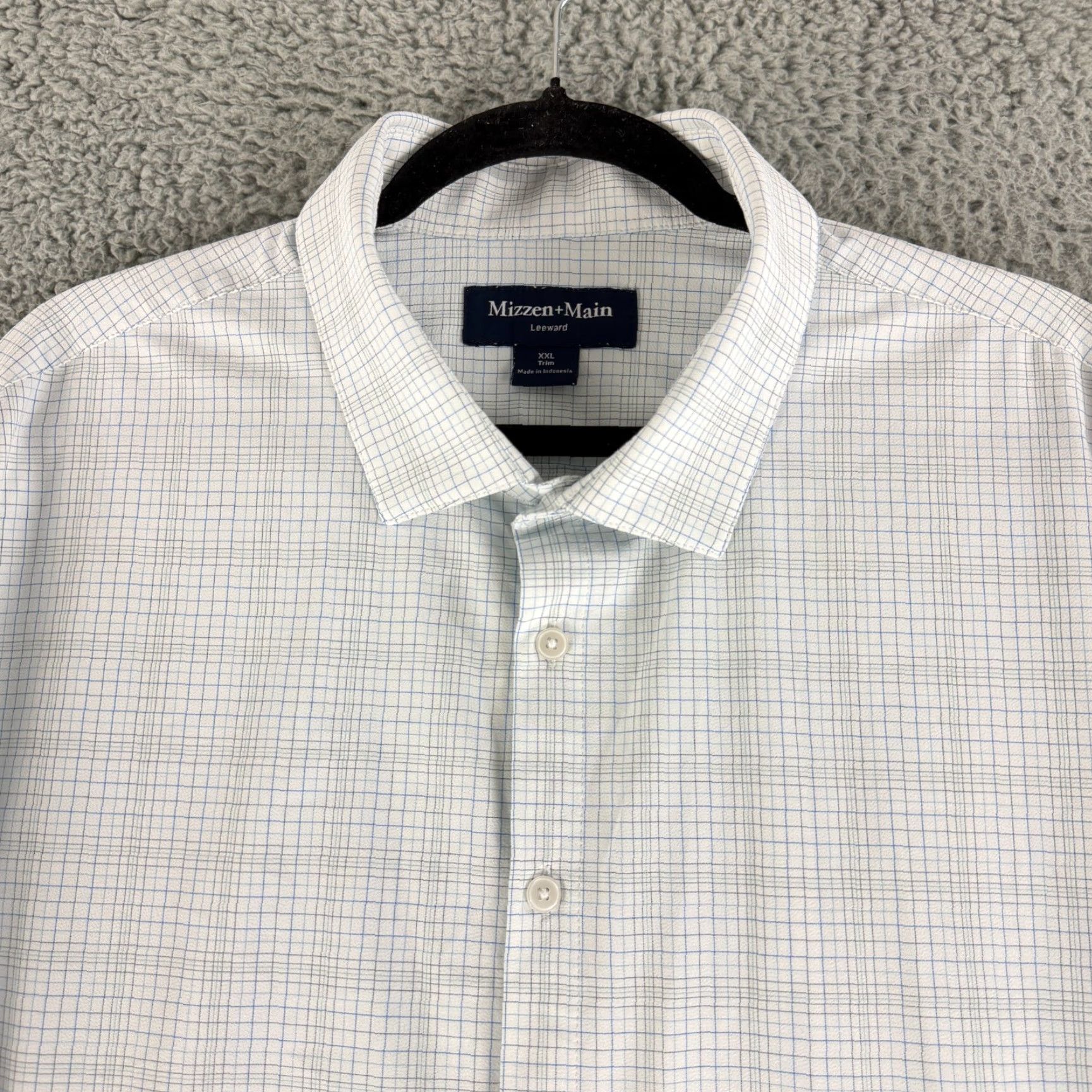 Mizzen+Main Mizzen+Main Leeward Button-Up Shirt Mens XXL White Baja Plaid Trim Fit LS Shirt Size US XXL / EU 58 / 5 - 2 Thumbnail