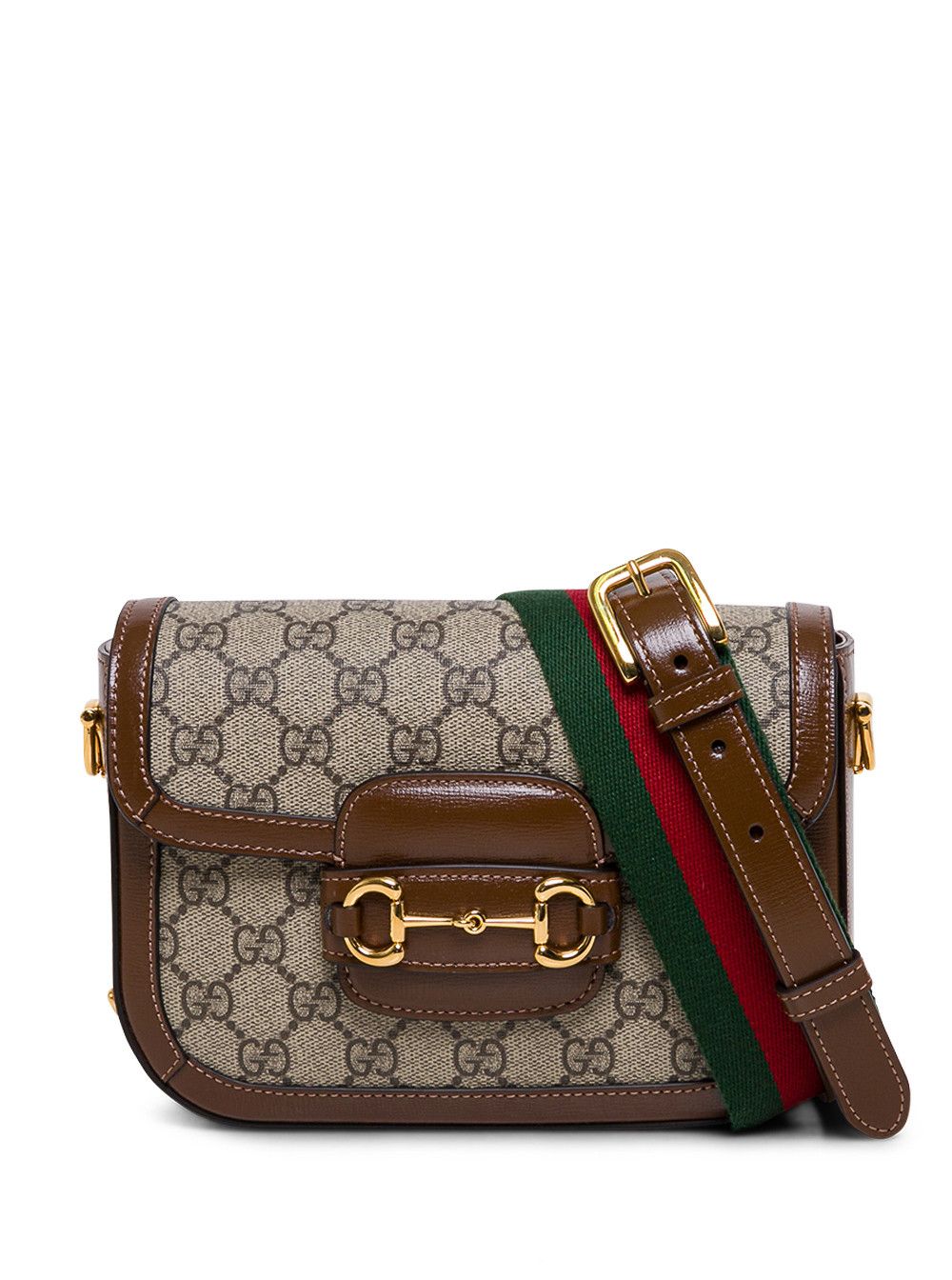 Gucci Beige Crossbody bag 'Horsebit 1955' with Web detail in GG Canvas Women Size ONE SIZE - 1 Thumbnail