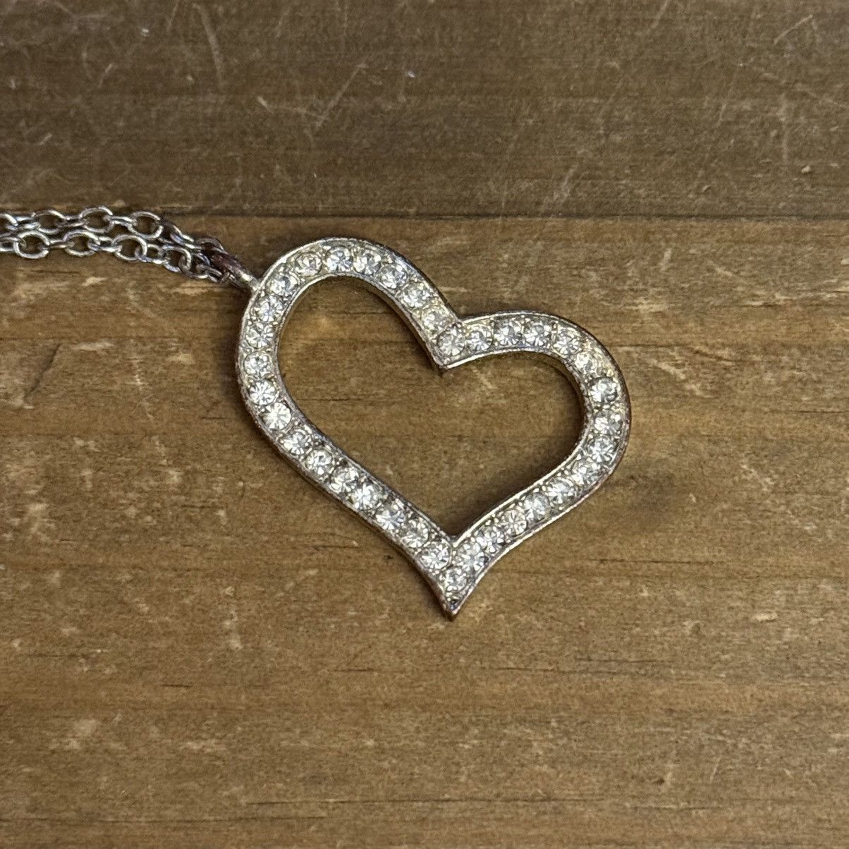 Other Silver tone pave sliding open heart pendant necklace Size ONE SIZE - 3 Thumbnail