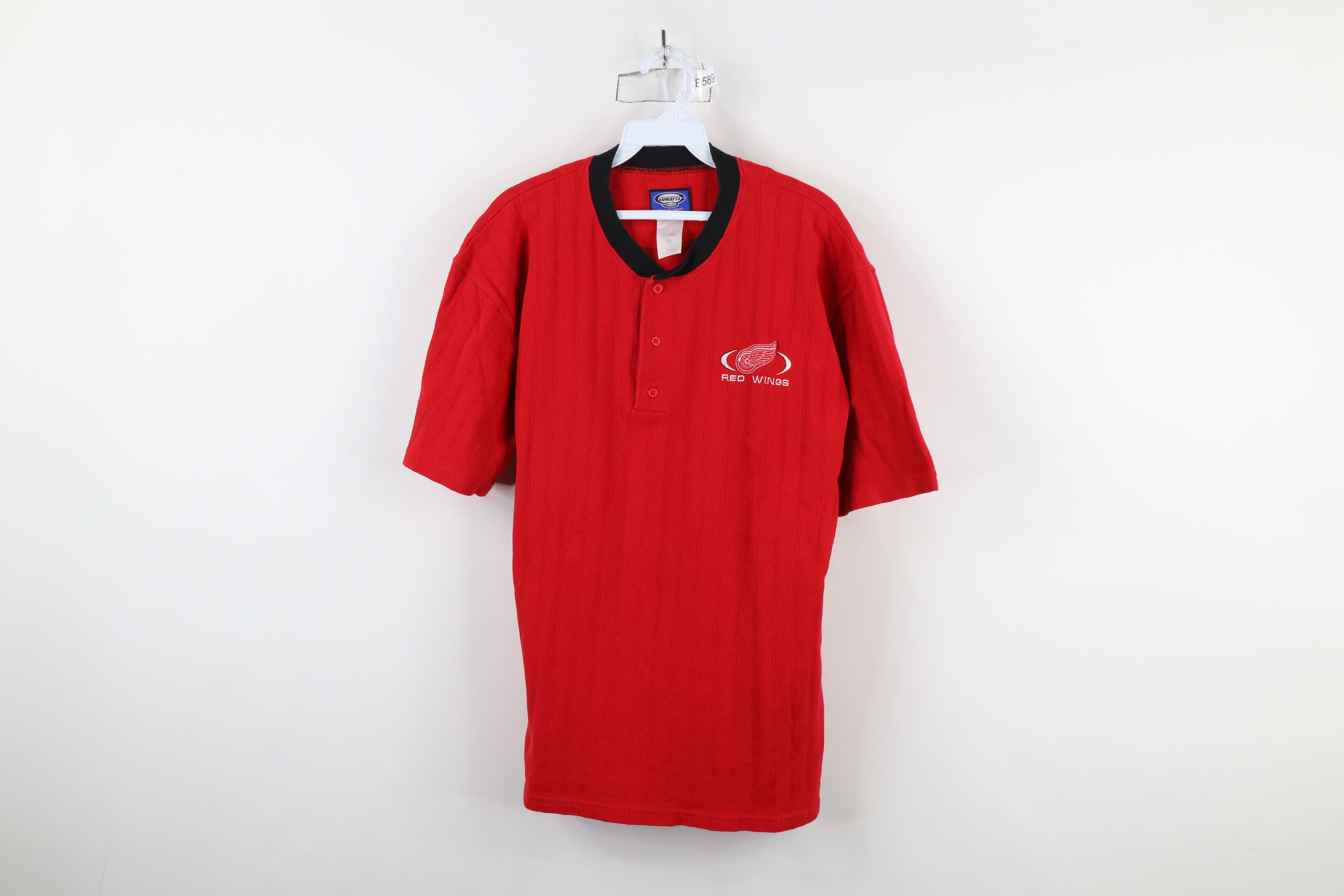 Vintage Vintage 90s Out Detroit Red Wings Hockey Henley T-Shirt Red Size US M / EU 48-50 / 2 - 1 Thumbnail
