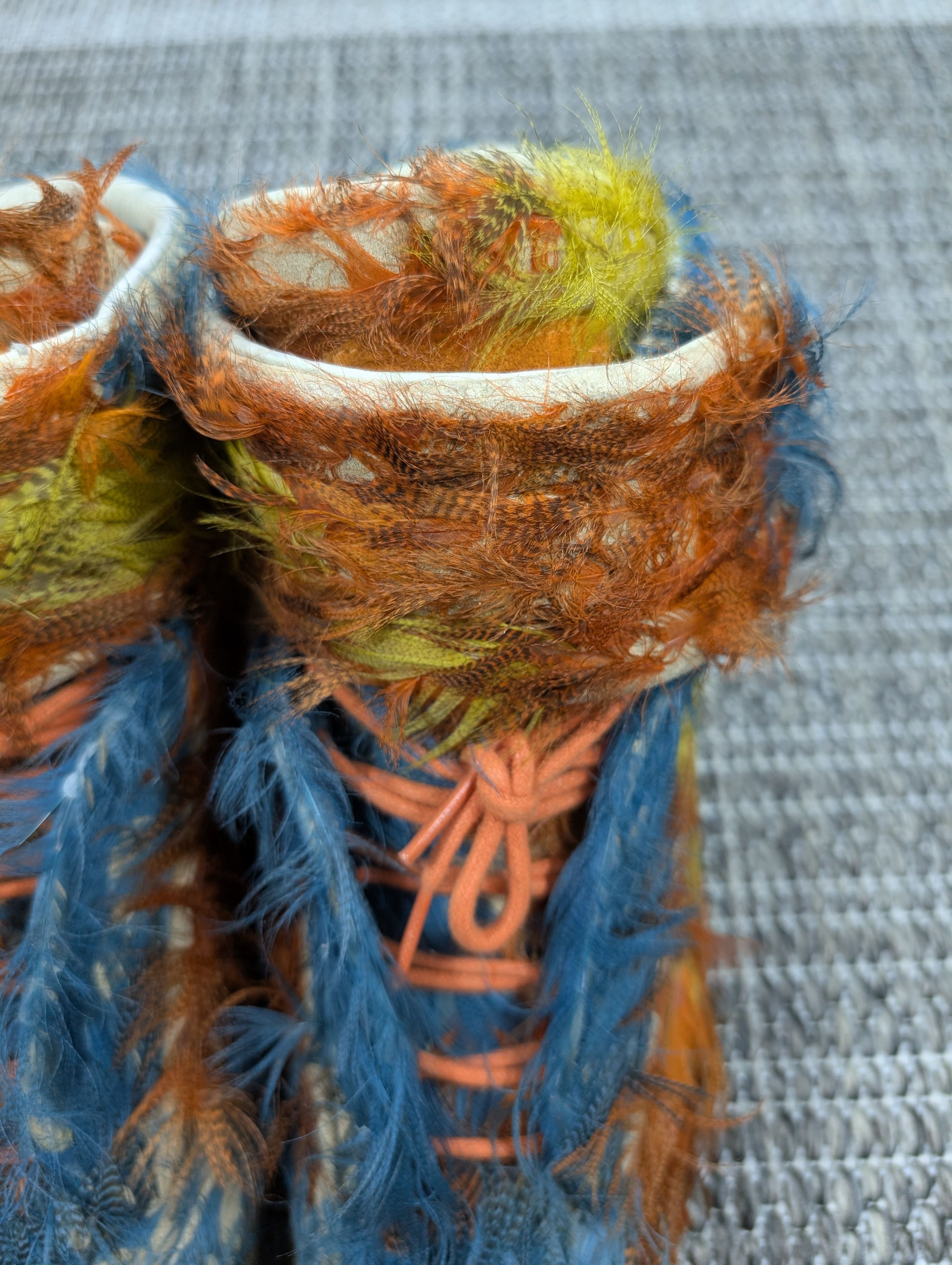 Maison Margiela Future Duck Feather Multicolor High Top Fur  display picture 2