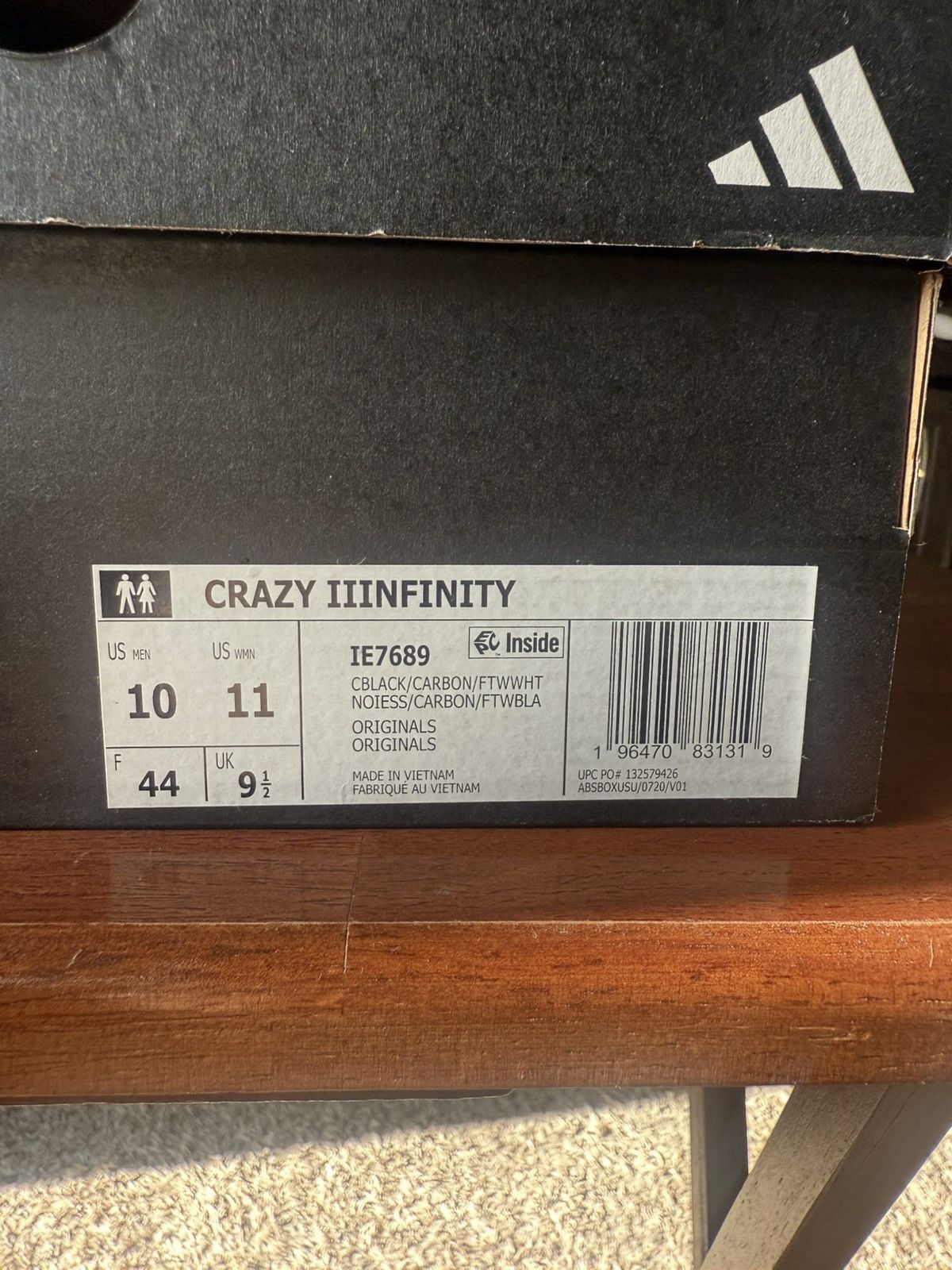 Adidas Crazy IIInfinity 'Triple Black Size US 10 / EU 43 - 8 Thumbnail