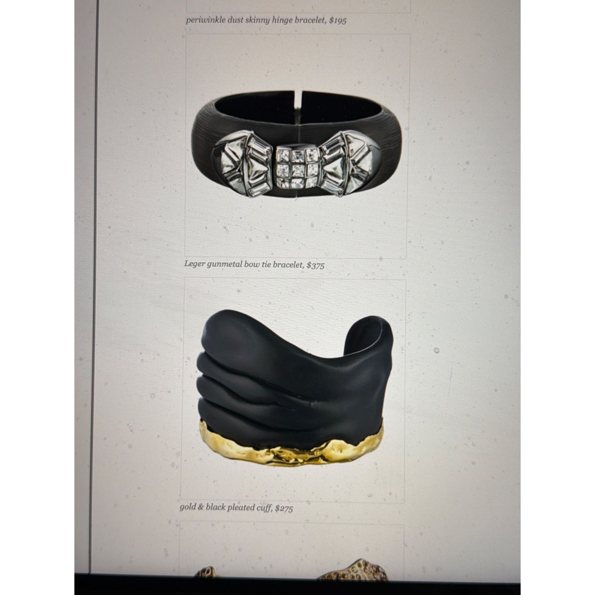 Alexis Bittar Alexis Bittar Matte Black Gold Molten Cuff Bracelet Pleated Size ONE SIZE - 6 Thumbnail