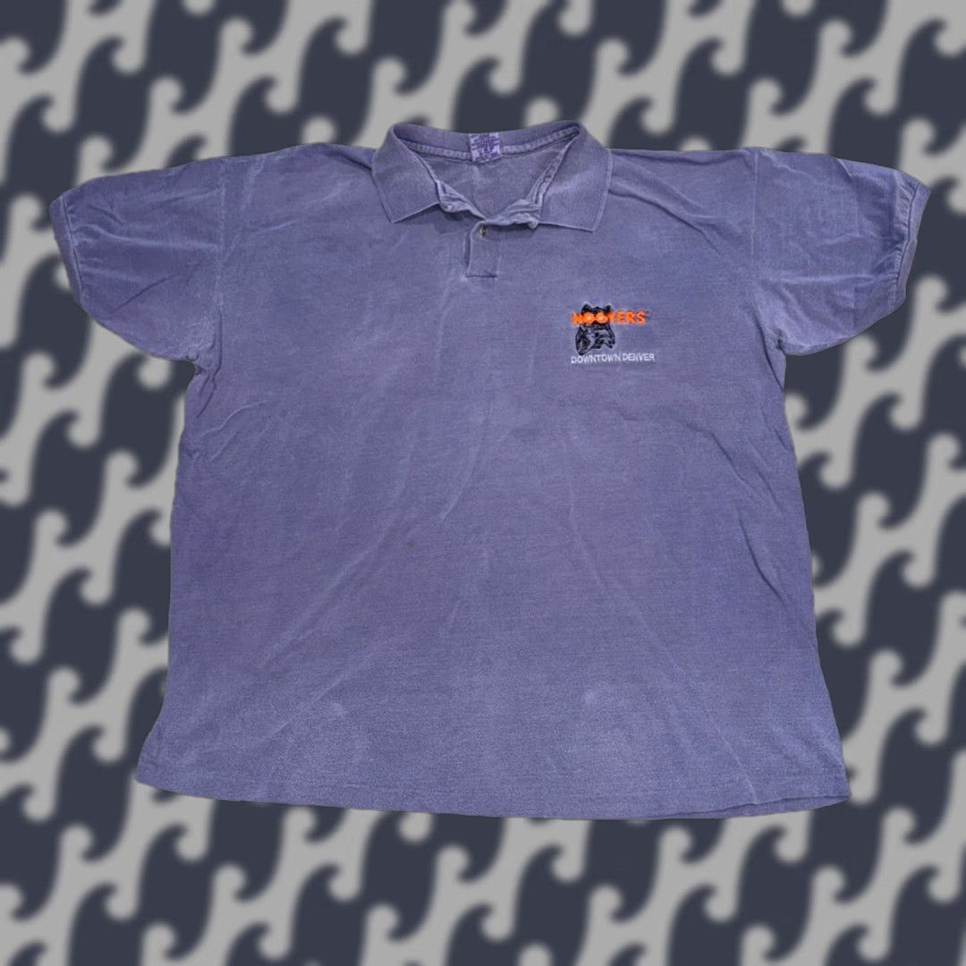 Anvil VINTAGE Hooters Polo Shirt Blue 2X Men Embroidered Logo 90s Bar College Downtown Denver Shirt Womens/Mens Size US XXL / EU 58 / 5 - 1 Thumbnail