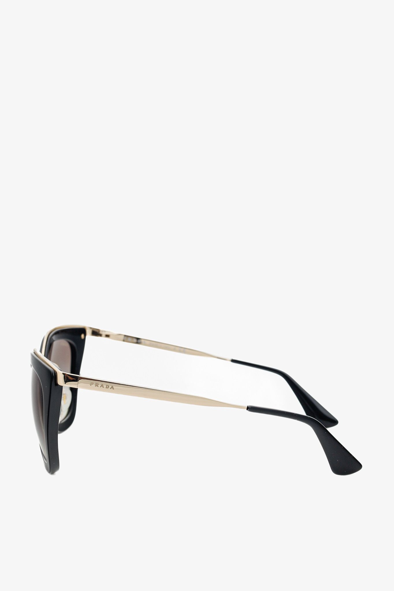 Prada Prada SPR53S Black & Gold-Tone Cat-Eye Sunglasses Size ONE SIZE - 3 Thumbnail