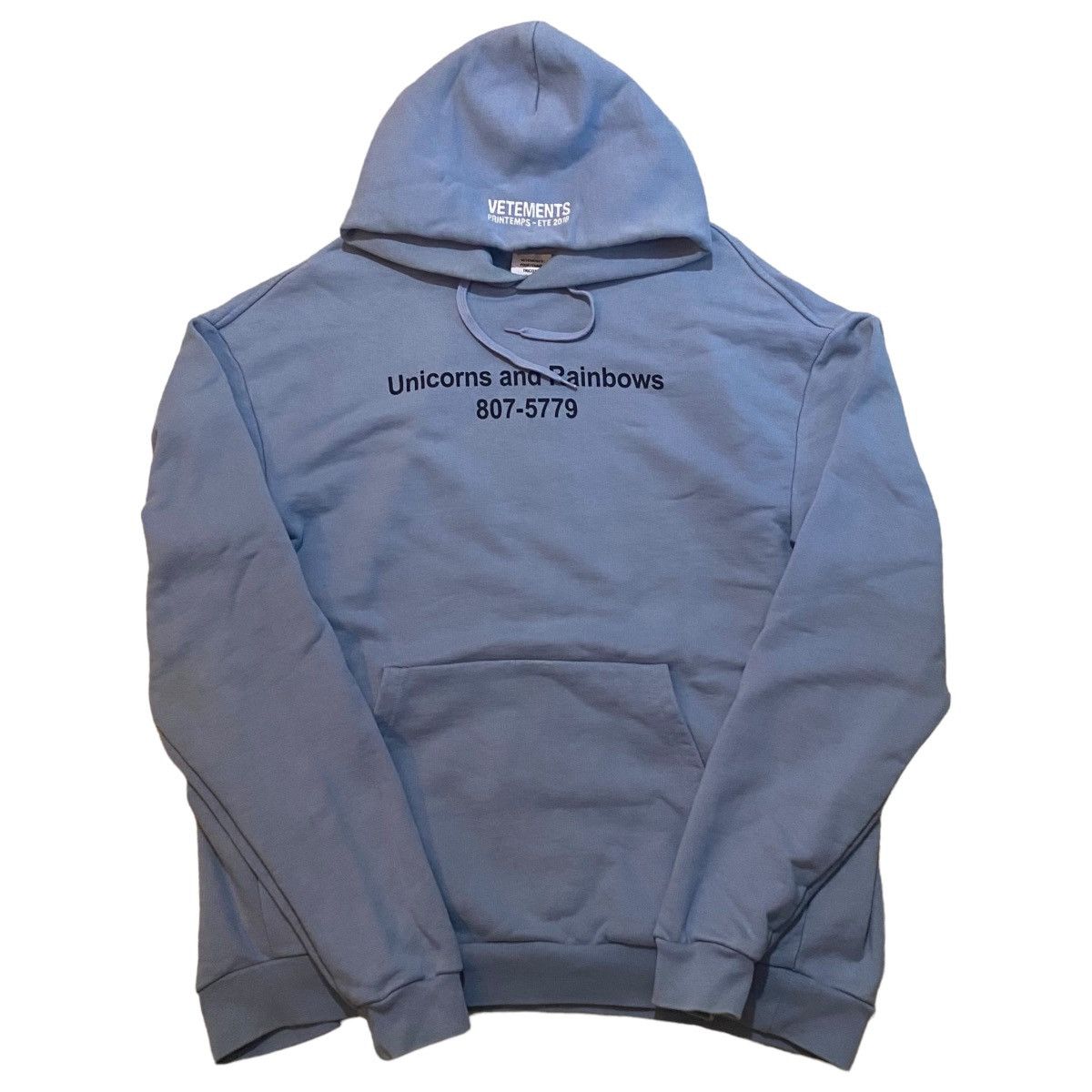 image of Vetements Unicorns And Rainbows Hoodie in Blue, Men's (Size Medium)