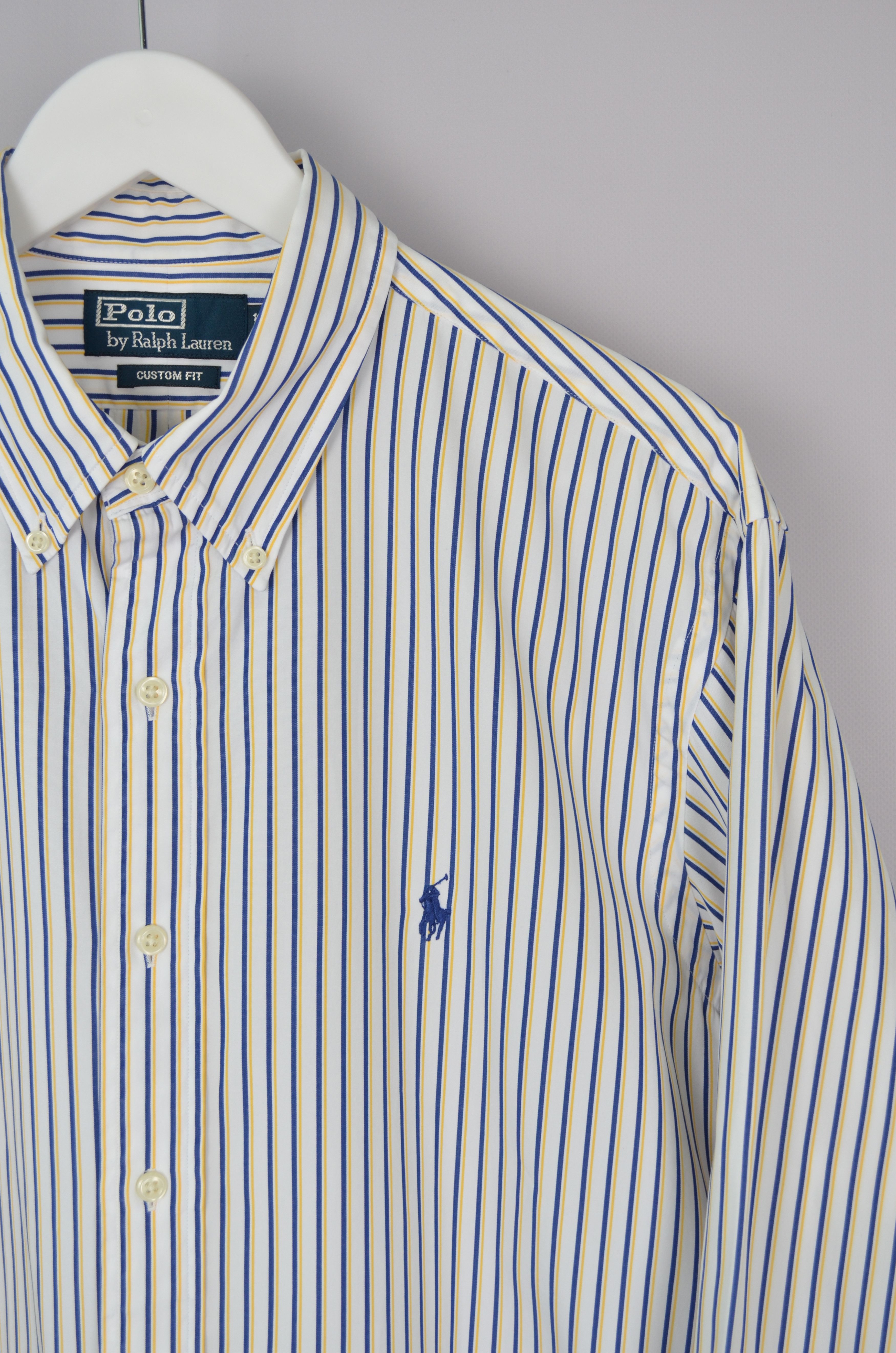 Polo Ralph Lauren Polo Ralph Lauren Striped White Blue Yellow Shirt Size L Size US L / EU 52-54 / 3 - 3 Thumbnail