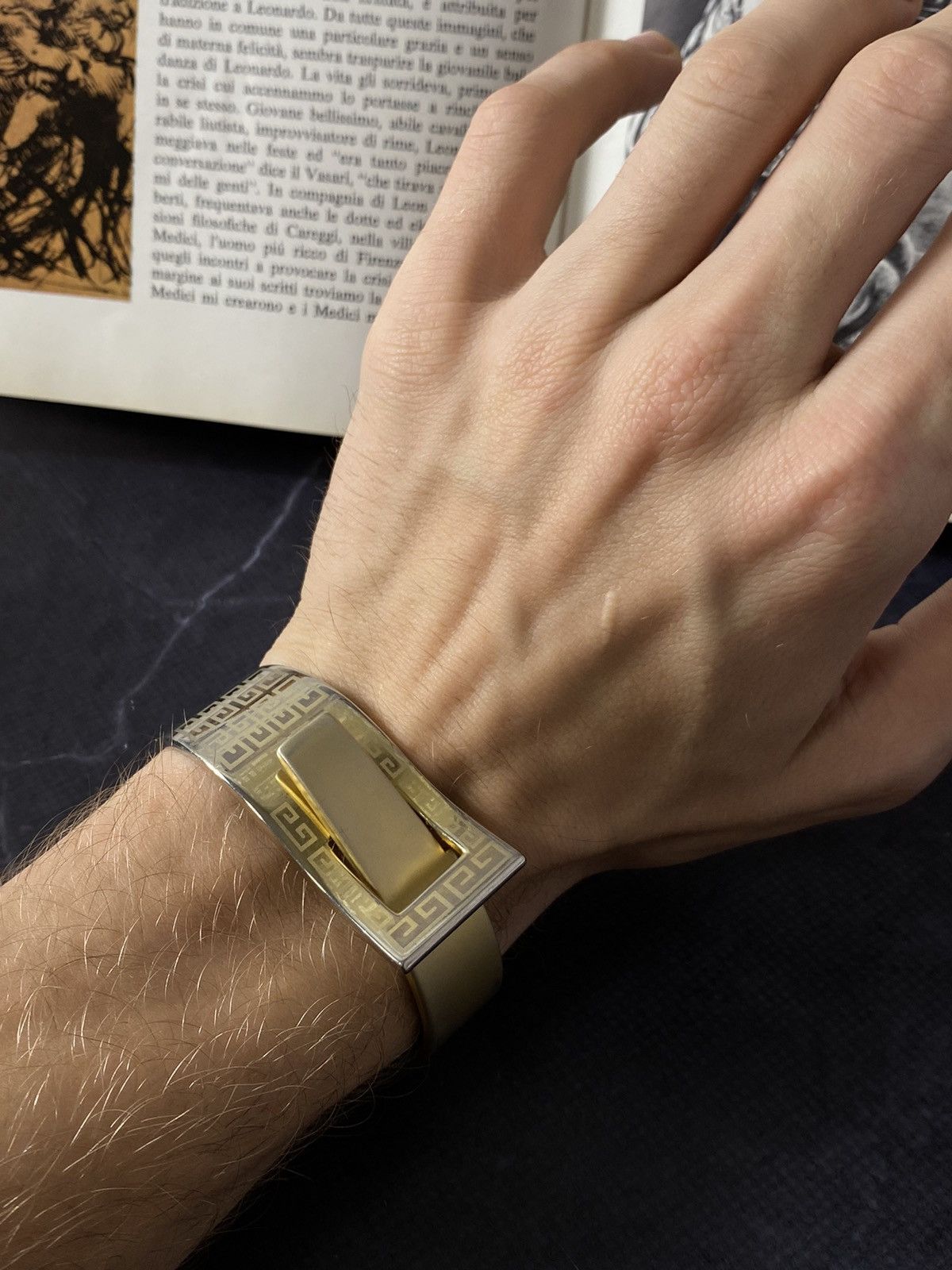 Jewelry Stylish Metal Bracelet with Greek Key Pattern Size ONE SIZE - 6 Thumbnail