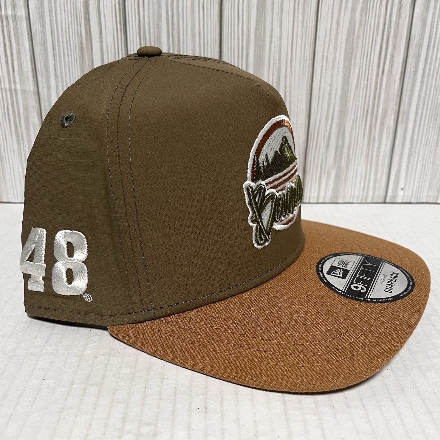 New Era Alex Bowman Hat Cap New Era SnapBack Team Hendrick 48 NASCAR A-Frame Ripstop Brown One Size Men Adjustable Lightweight Snapback Size ONE SIZE - 4 Thumbnail