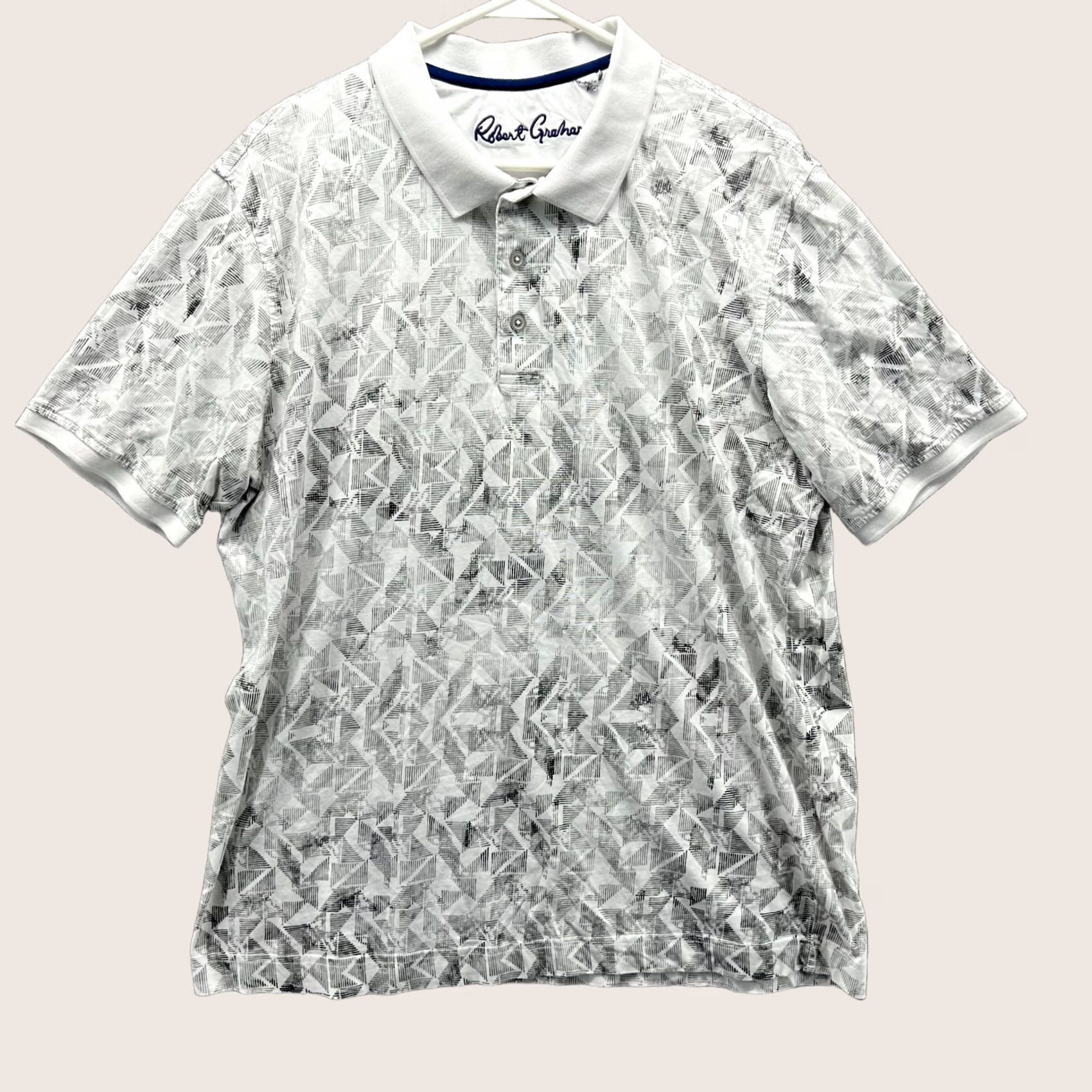 Robert Graham VINTAGE Robert Graham Polo Shirt Mens XL White Geometric Golf Abstract RARE Size US XL / EU 56 / 4 - 1 Thumbnail