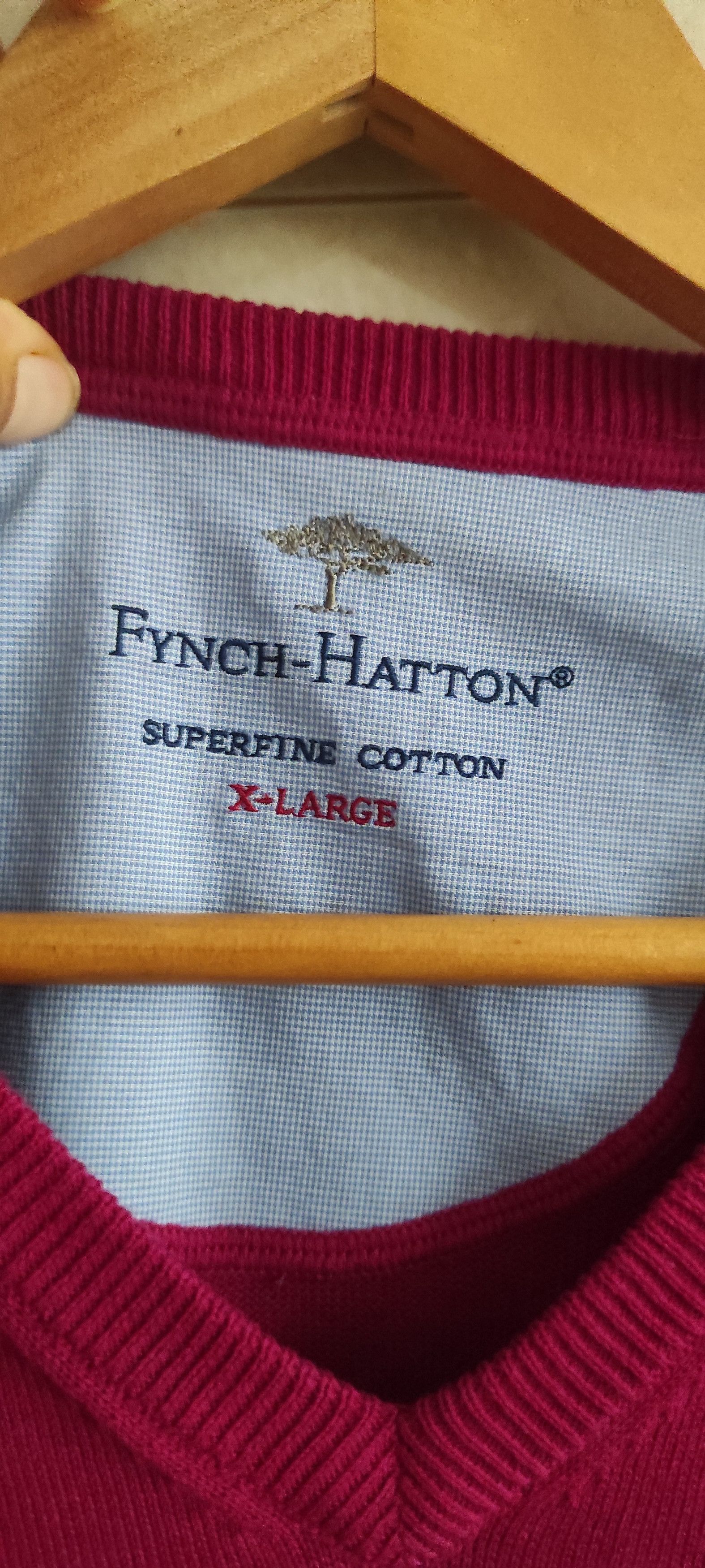 Other Fynch-Hatton V-neck Knitting Sweater Made Of 100% Cotton Size US XL / EU 56 / 4 - 8 Thumbnail