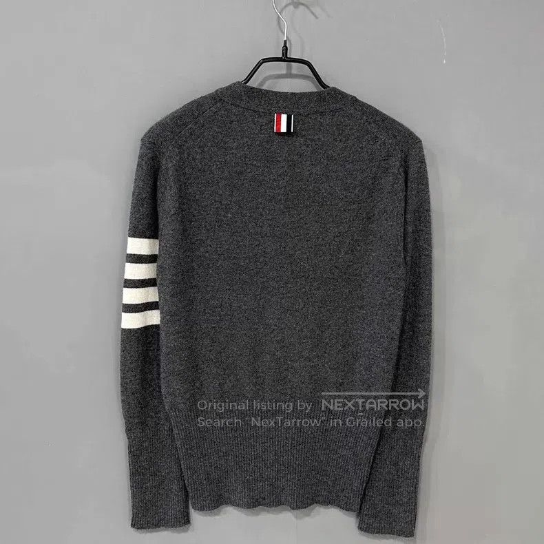 Thom Browne Thom Browne Deep Gray Cashmere Cardigan Size US XS / EU 42 / 0 - 3 Thumbnail